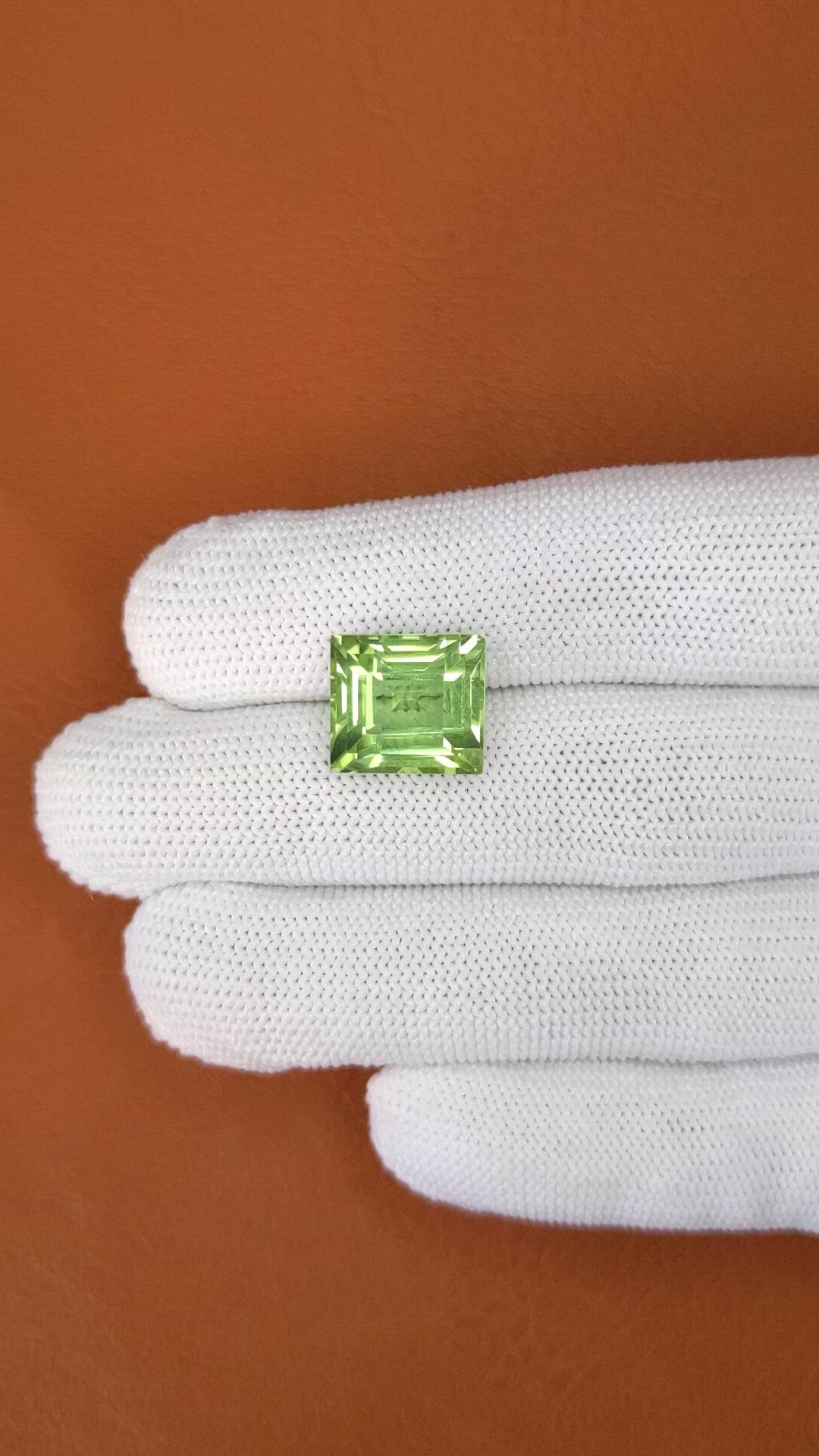 11.13 Ct. Yellowish Green Prasiolite from Brazil Size Video