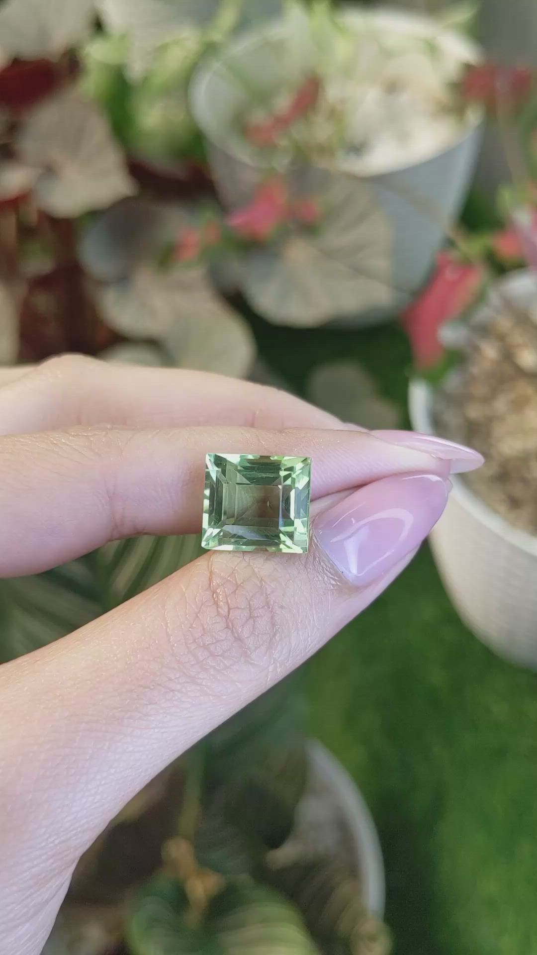 11.13 Ct. Yellowish Green Prasiolite from Brazil Size Video