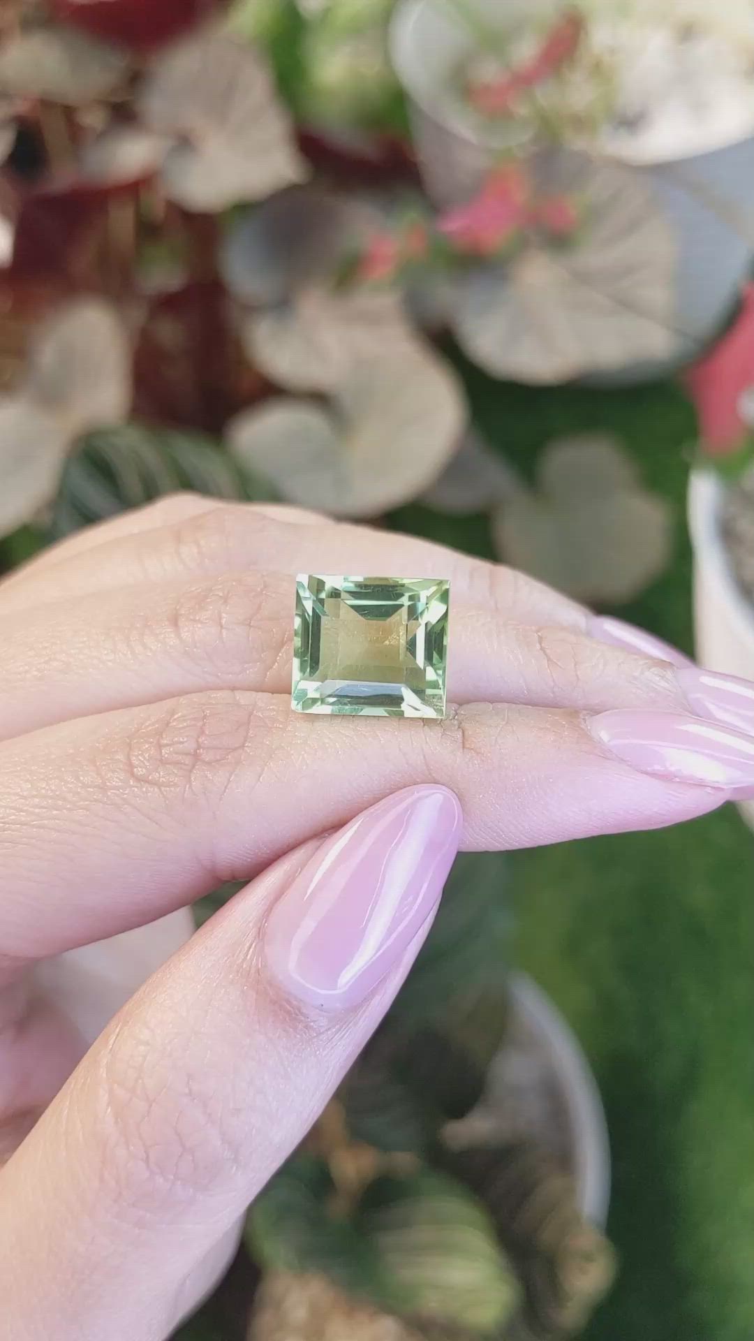 11.13 Ct. Yellowish Green Prasiolite from Brazil Size Video
