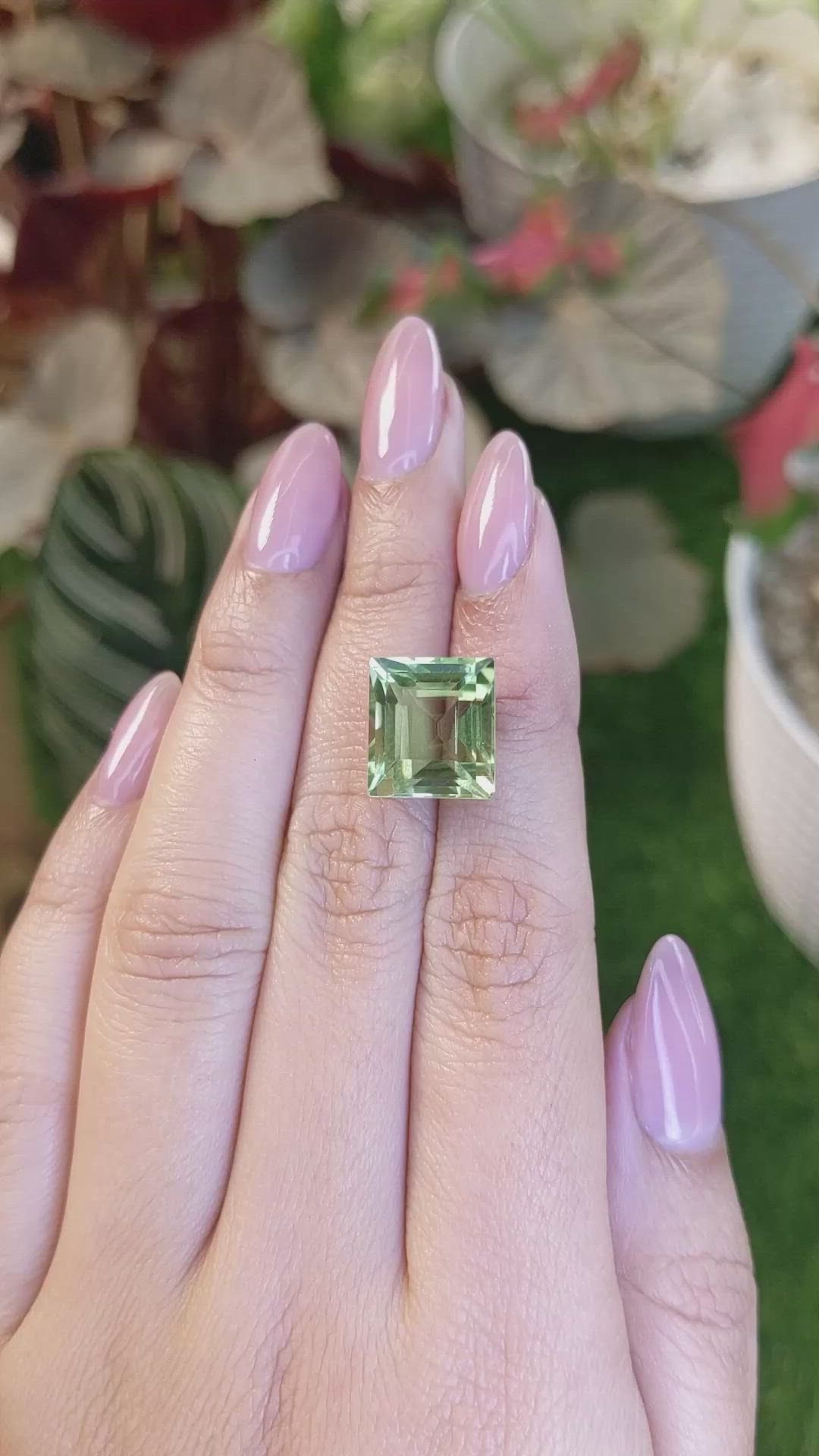 11.13 Ct. Yellowish Green Prasiolite from Brazil Size Video