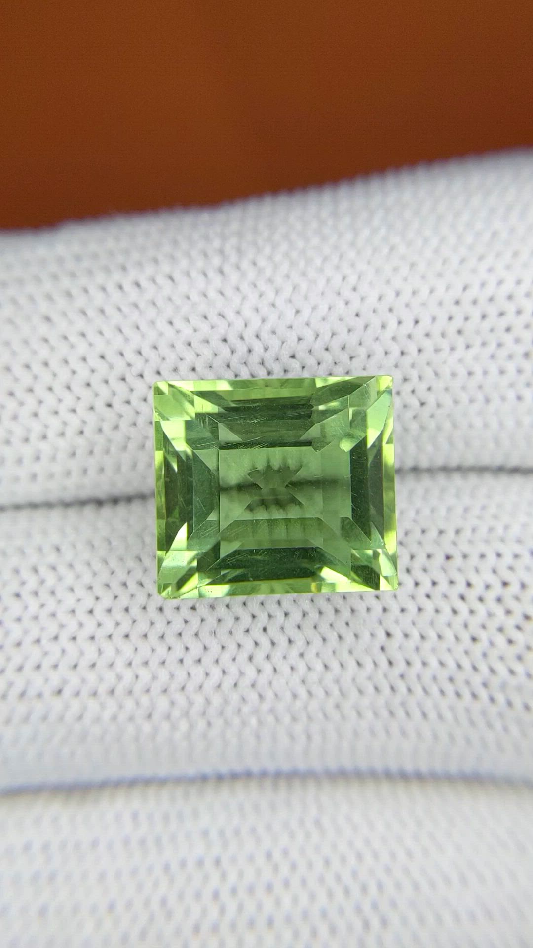 11.13 Ct. Yellowish Green Prasiolite from Brazil Size Video