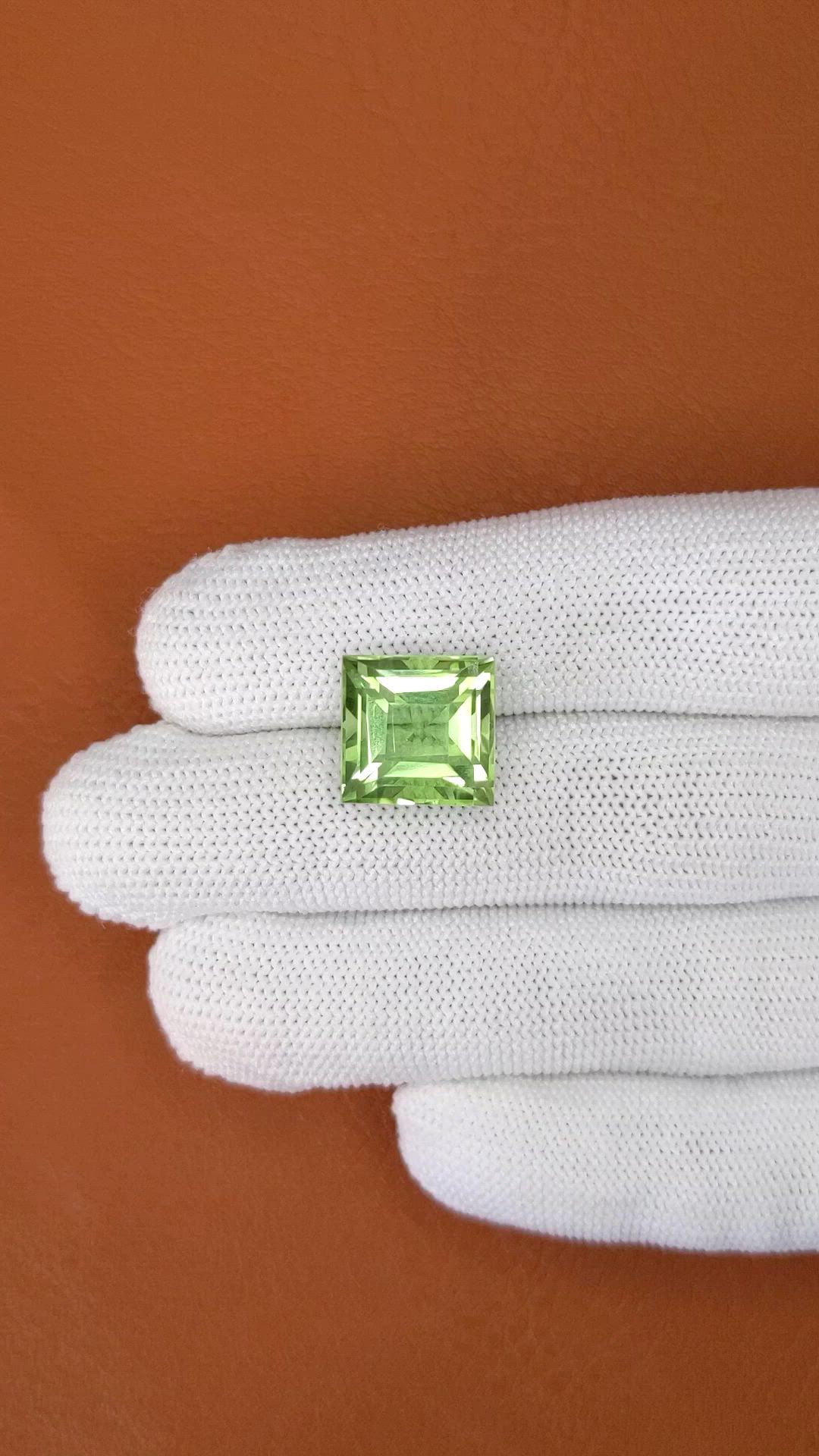 11.19 Ct. Yellowish Green Prasiolite from Brazil Size Video