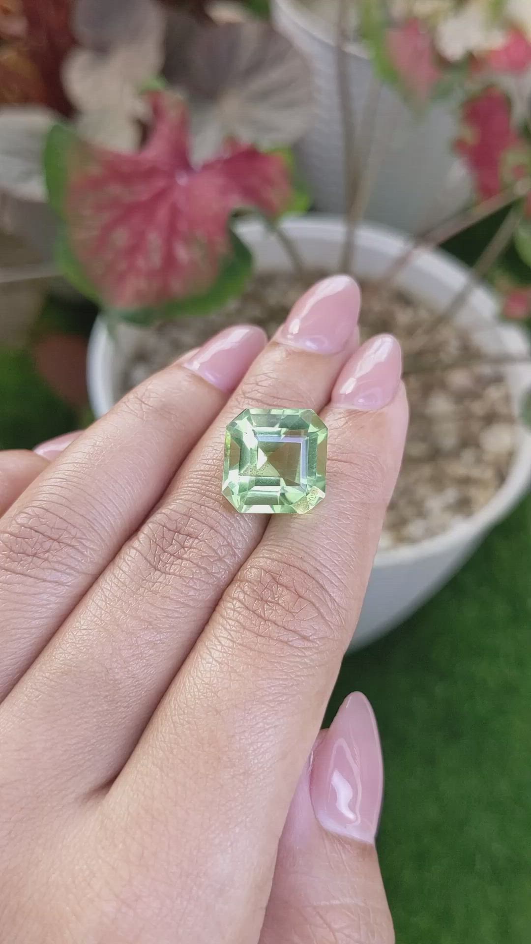 11.68 Ct. Green Prasiolite from Brazil Size Video