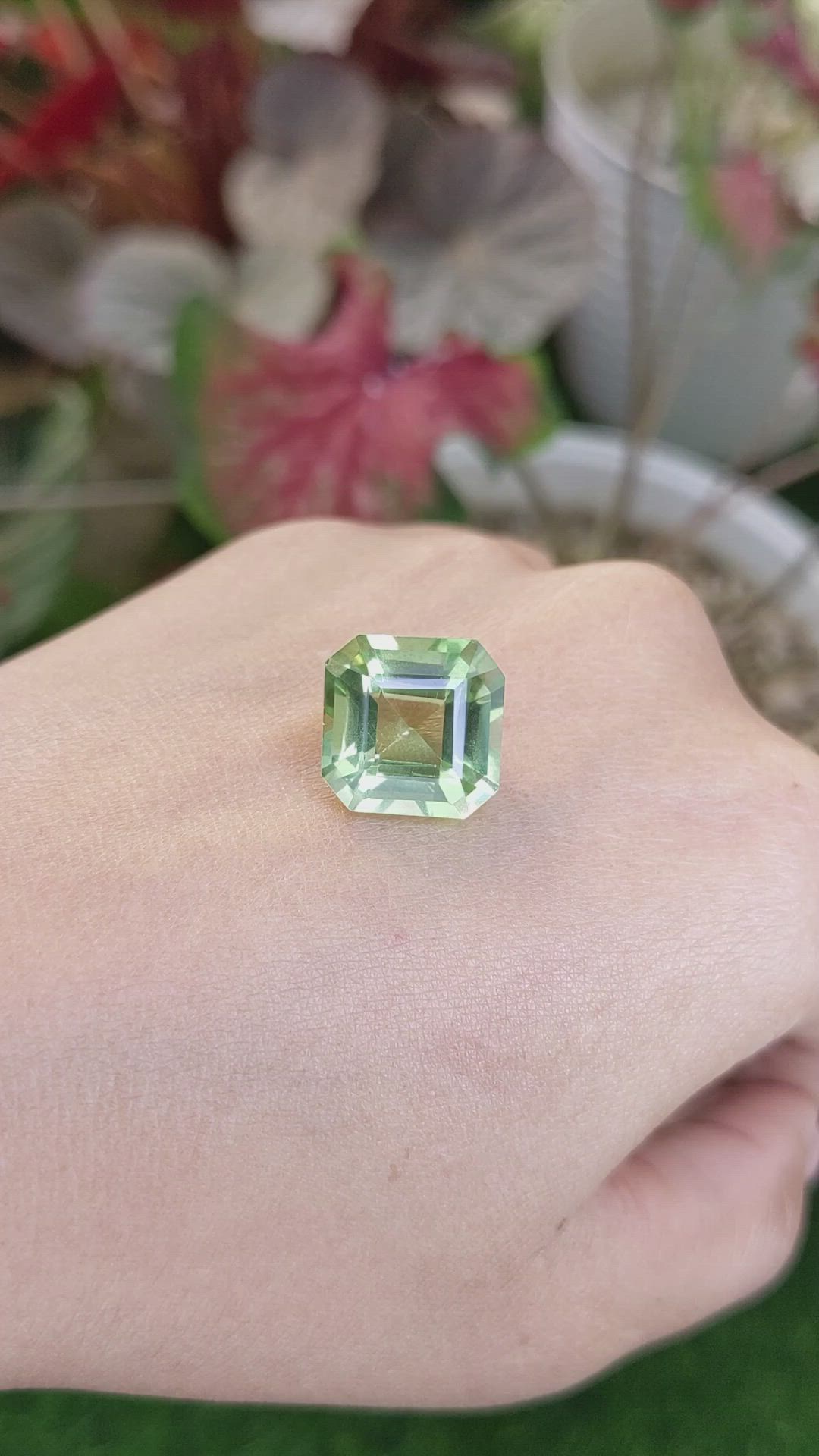11.68 Ct. Green Prasiolite from Brazil Size Video