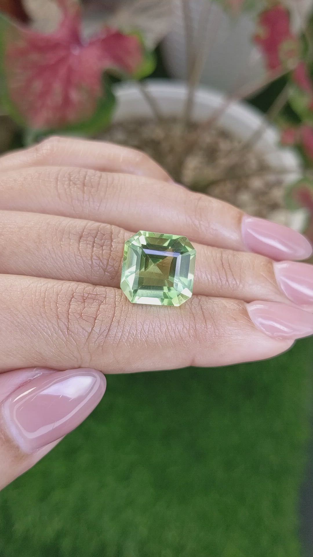 11.68 Ct. Green Prasiolite from Brazil Size Video