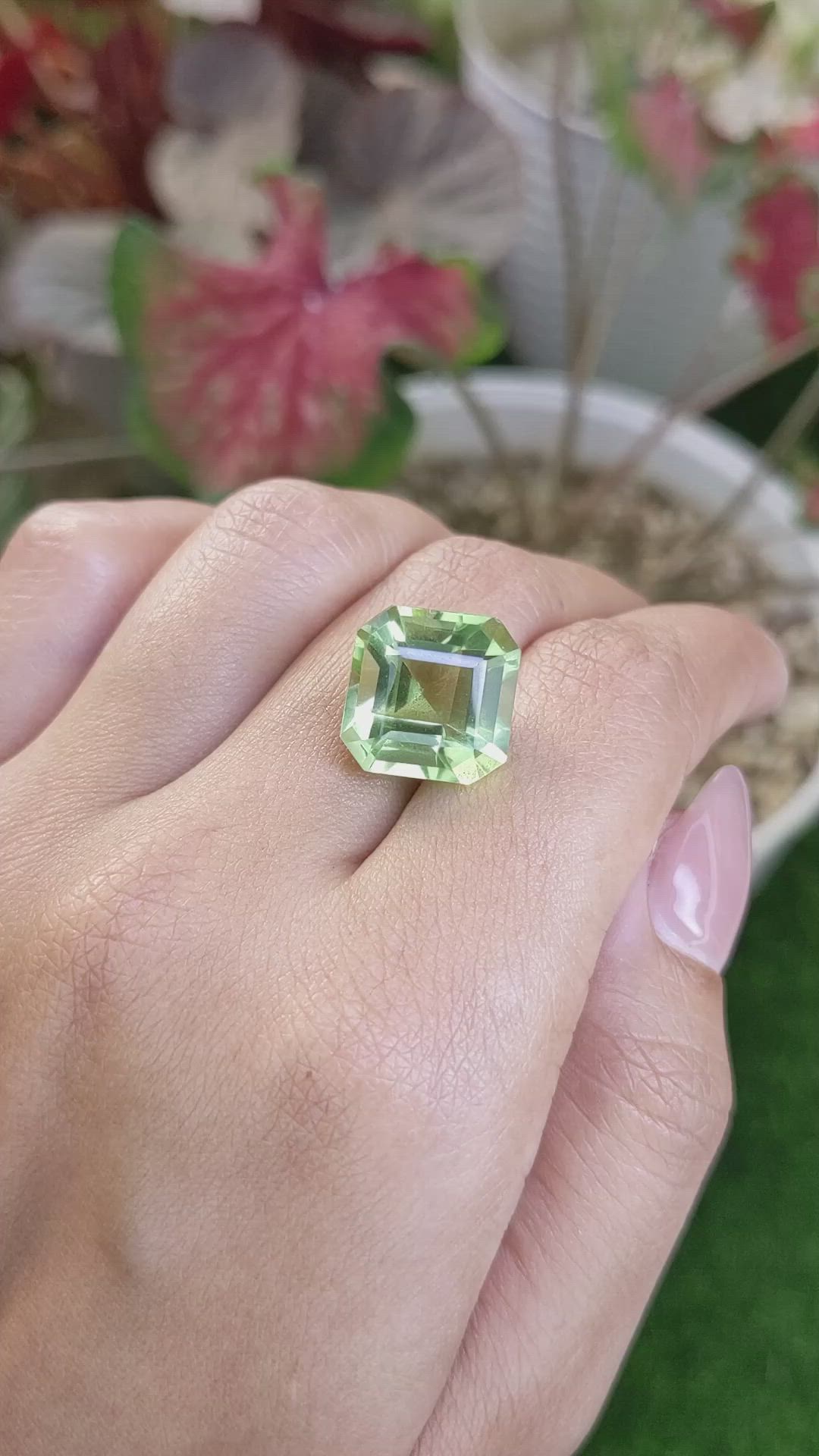 11.68 Ct. Green Prasiolite from Brazil Size Video
