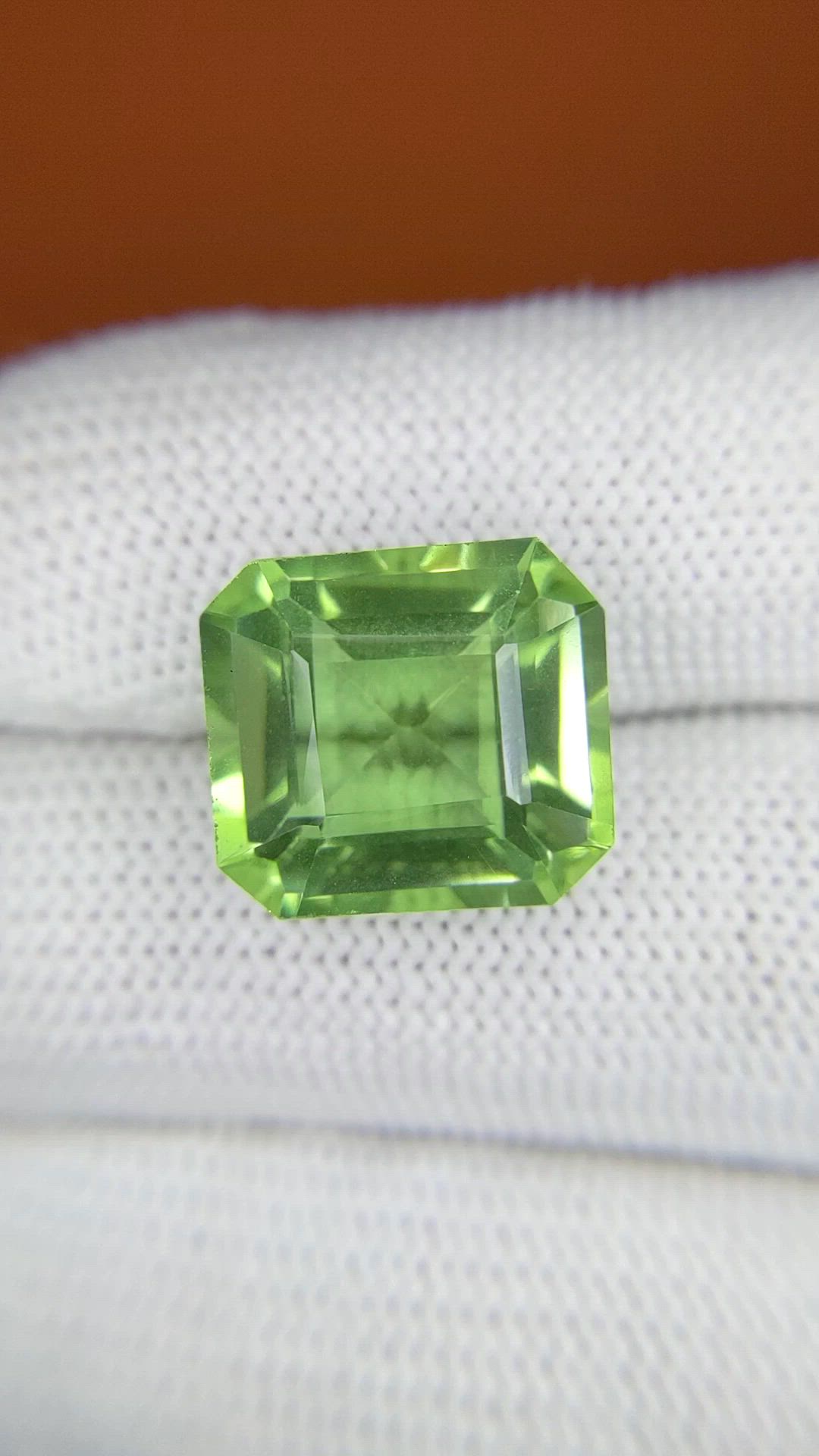 12.30 Ct. Yellowish Green Prasiolite from Brazil Size Video