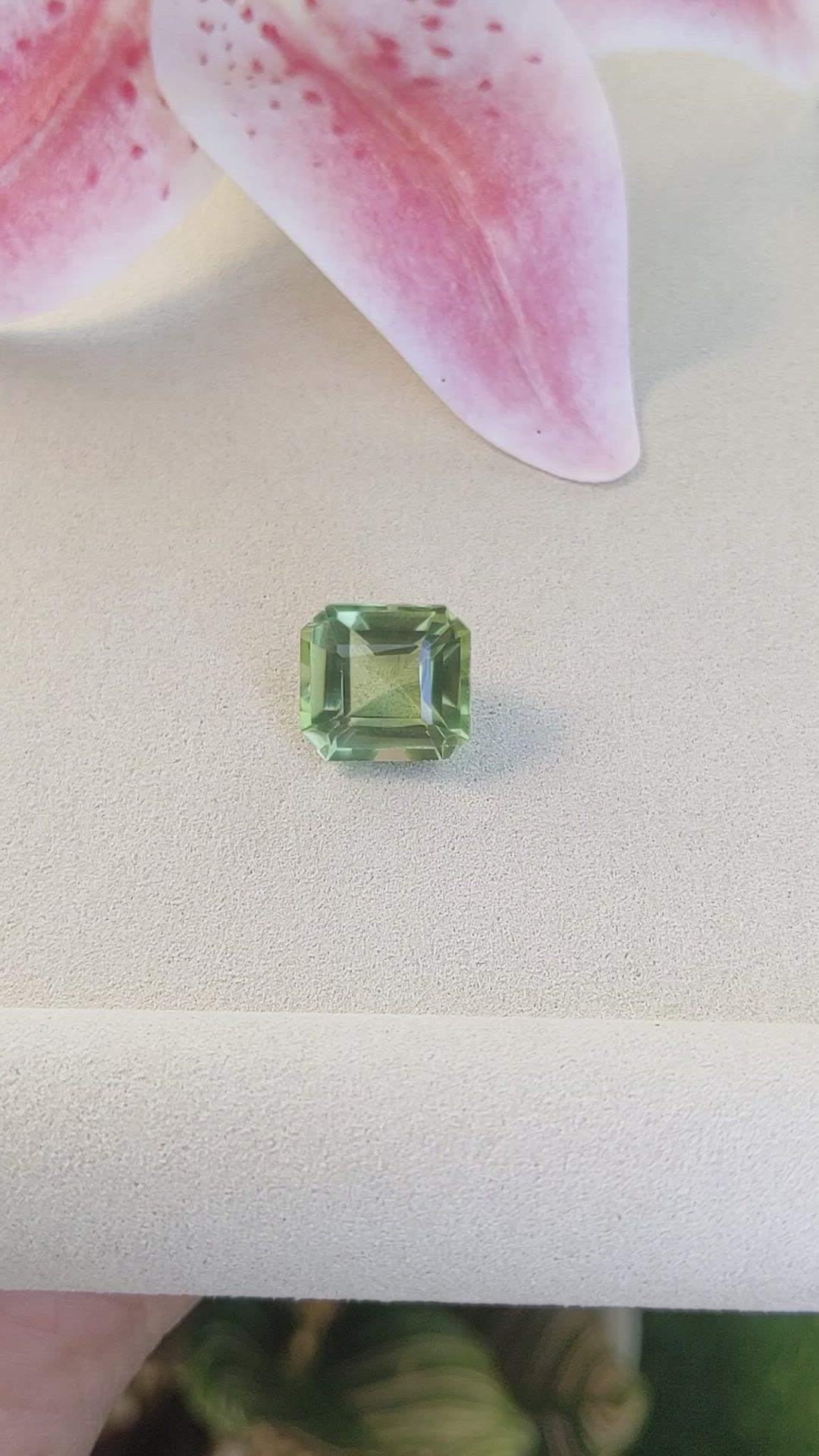 12.30 Ct. Yellowish Green Prasiolite from Brazil Size Video