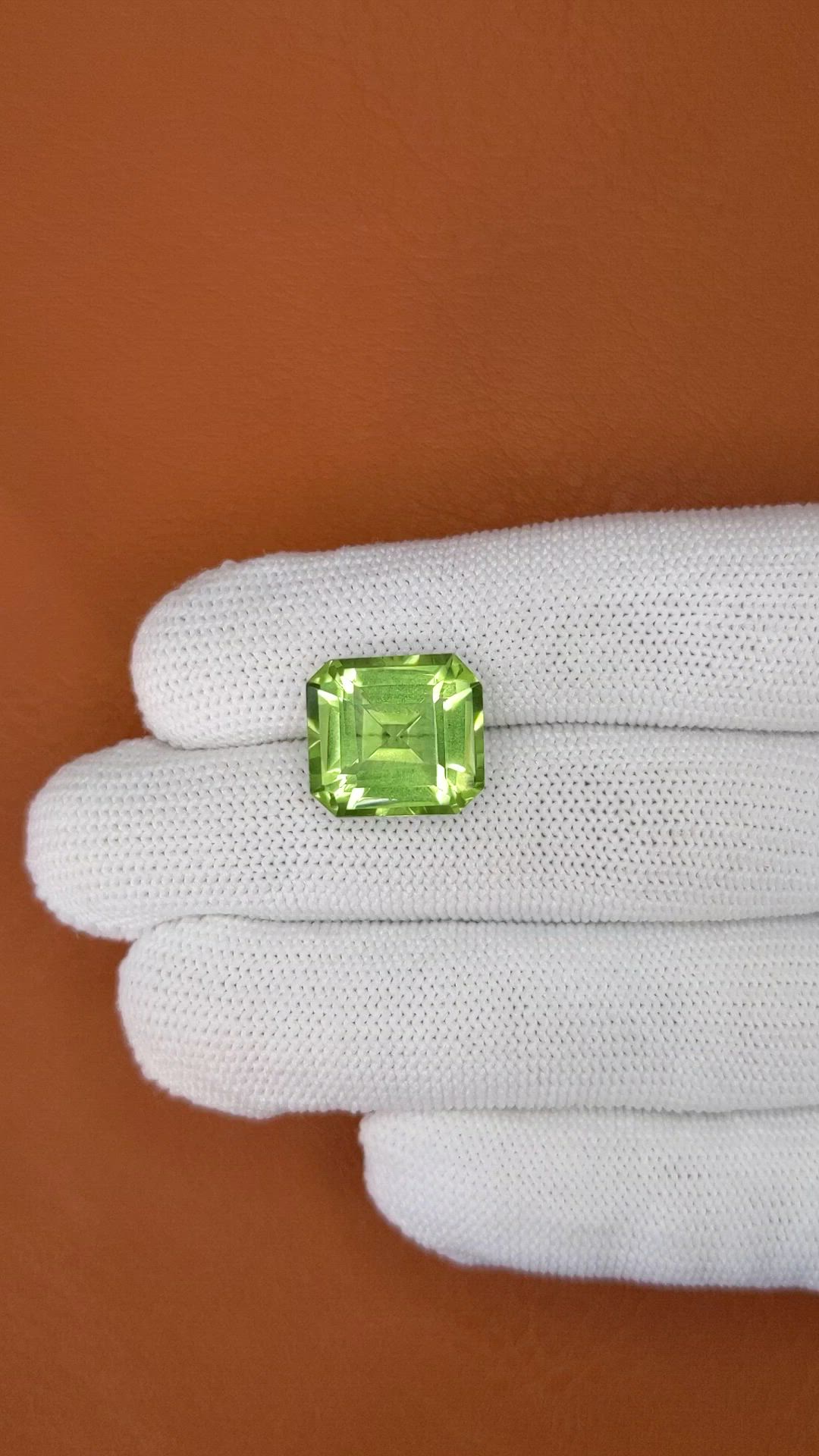 10.59 Ct. Yellowish Green Prasiolite from Brazil Size Video