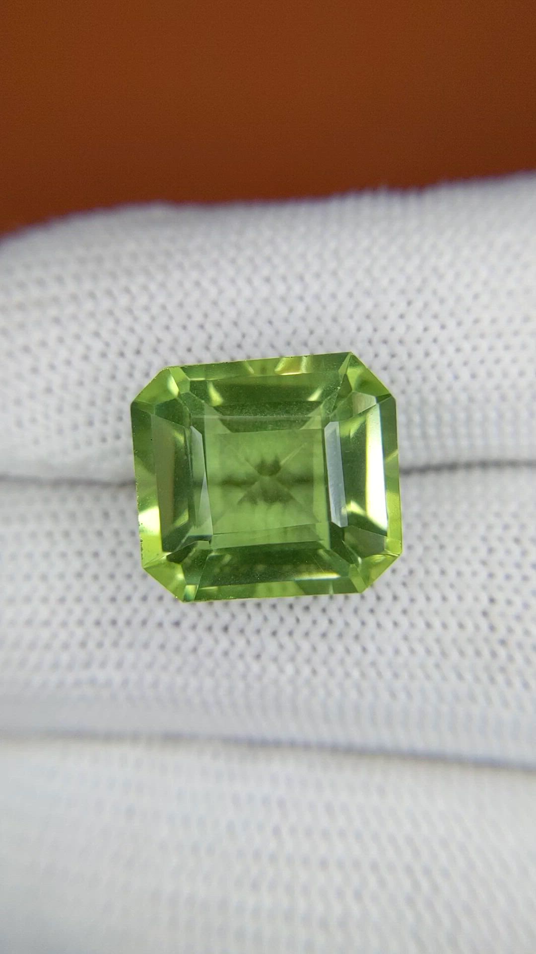 10.59 Ct. Yellowish Green Prasiolite from Brazil Size Video