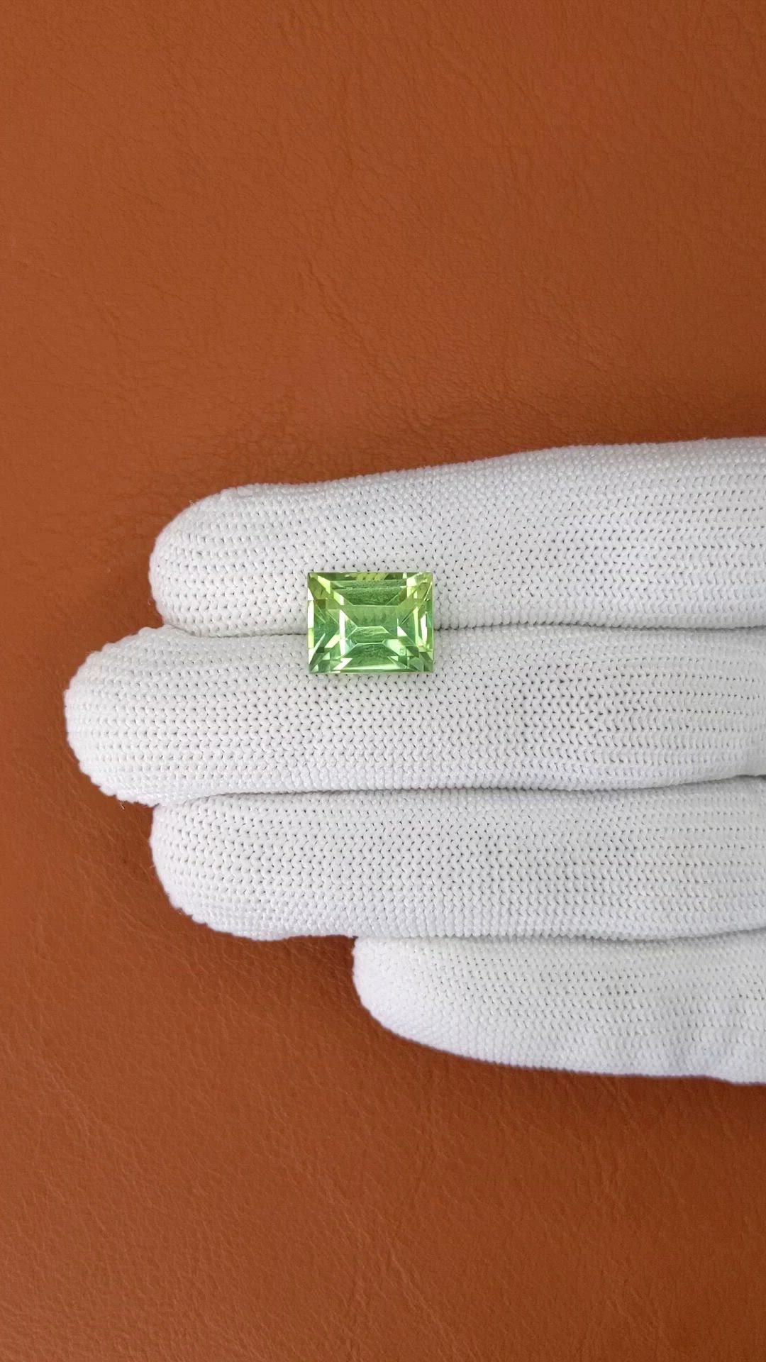 8.82 Ct. Yellowish Green Prasiolite from Brazil Size Video