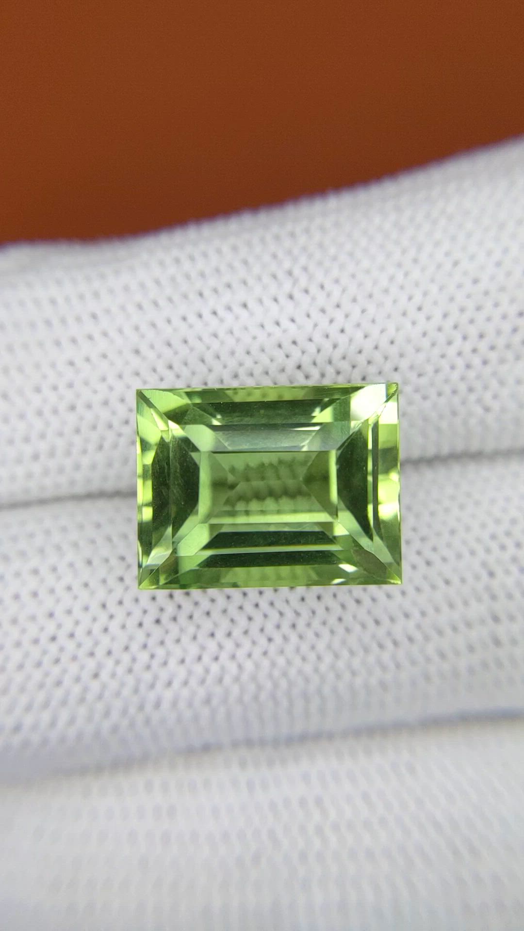 12.77 Ct. Yellowish Green Prasiolite from Brazil Size Video
