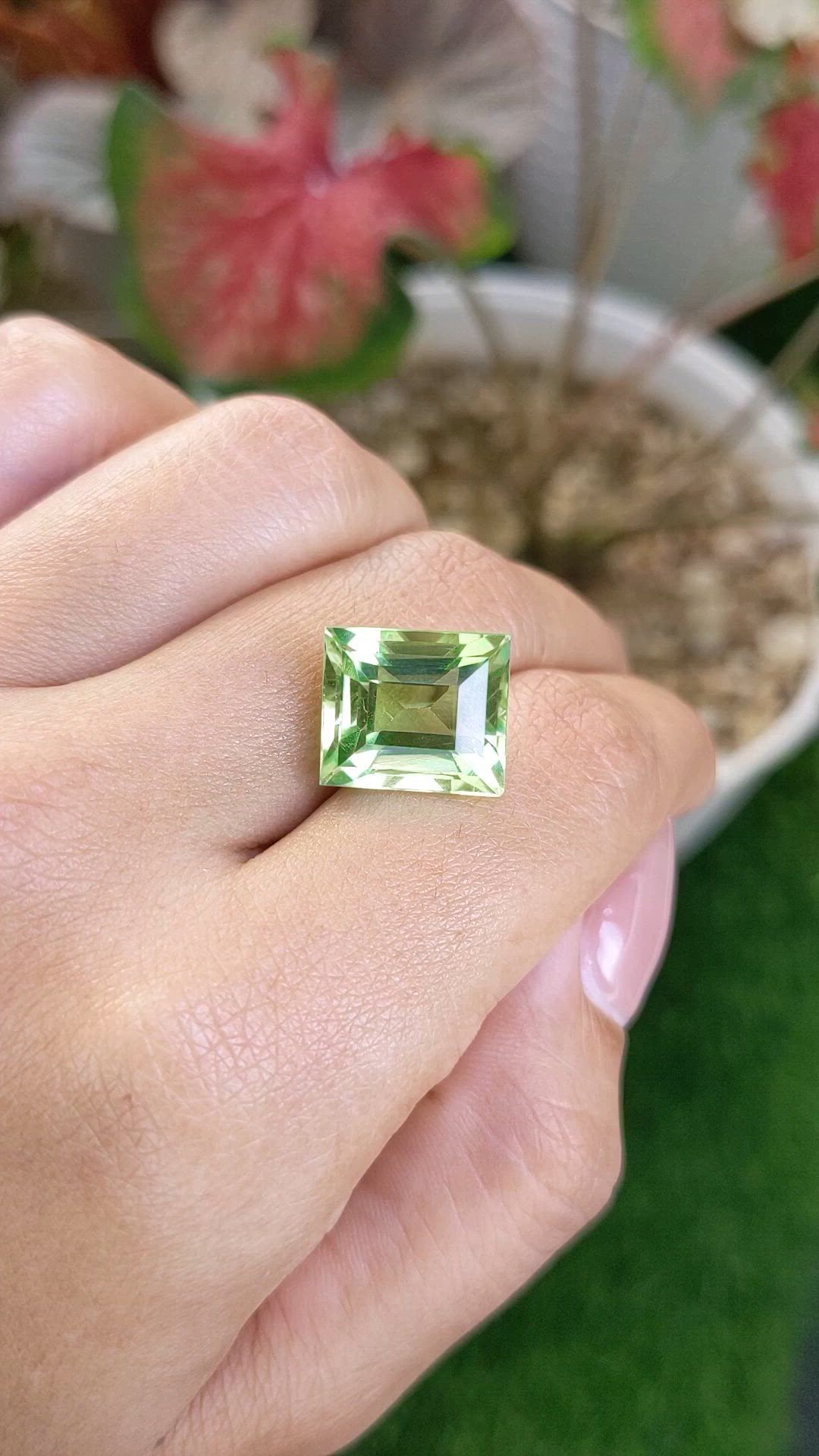 10.49 Ct. Yellowish Green Prasiolite from Brazil Size Video