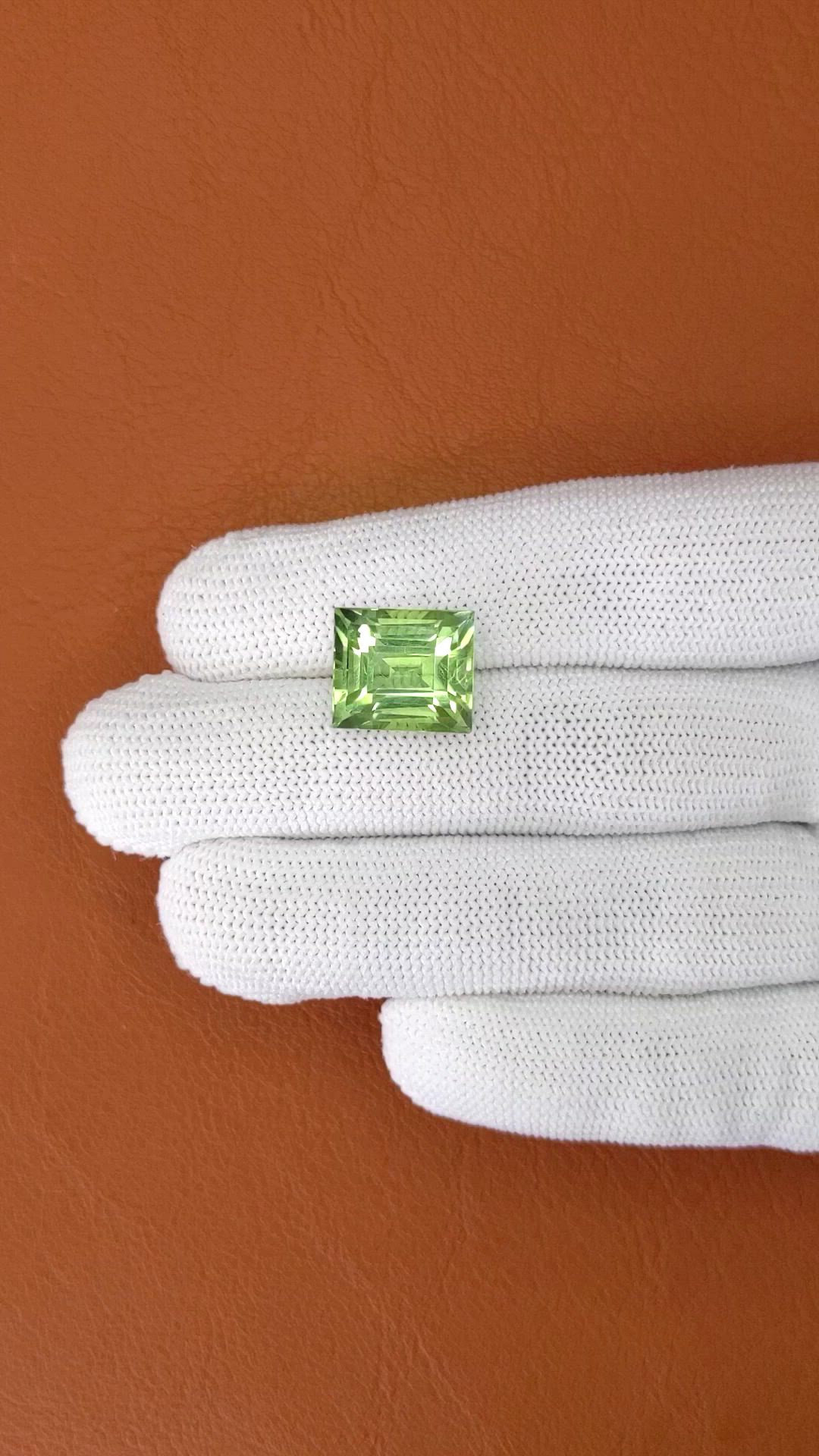 10.49 Ct. Yellowish Green Prasiolite from Brazil Size Video