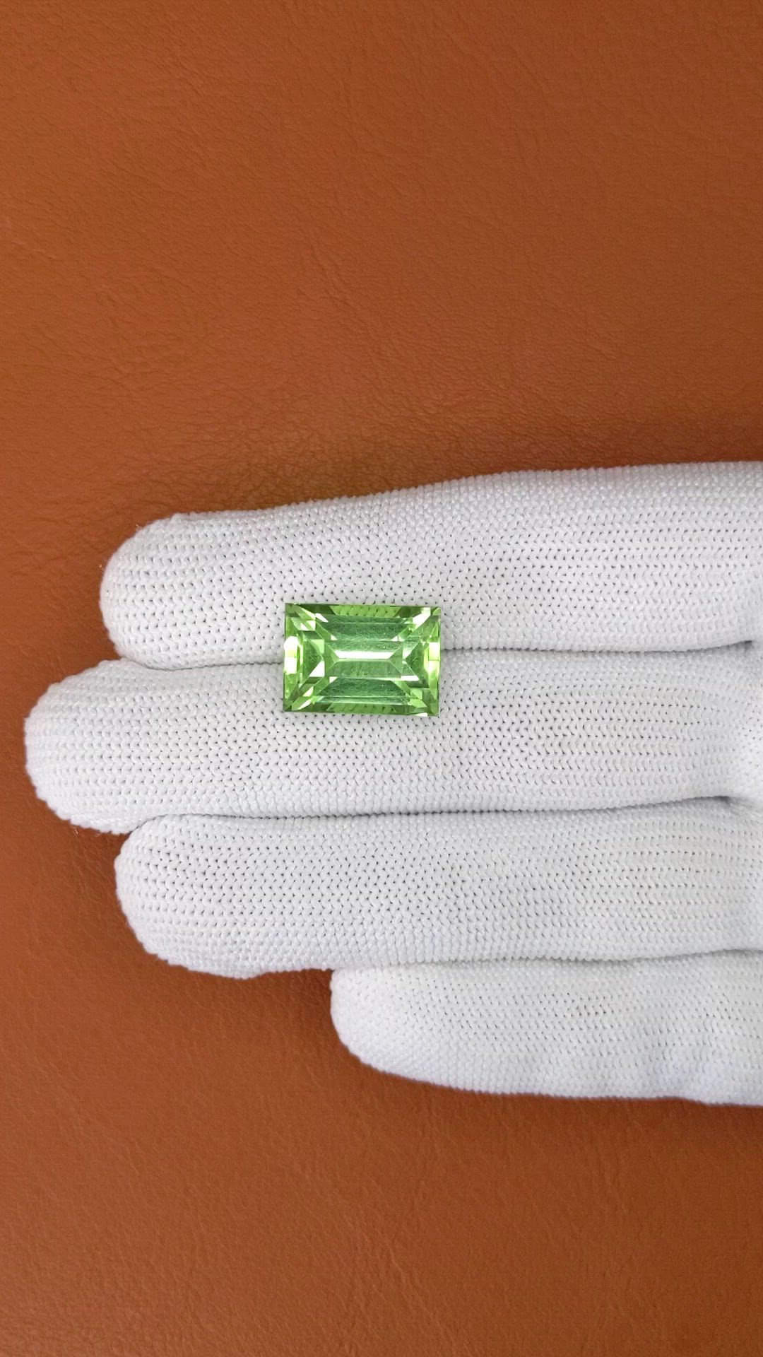 12.50 Ct. Yellowish Green Prasiolite from Brazil Size Video
