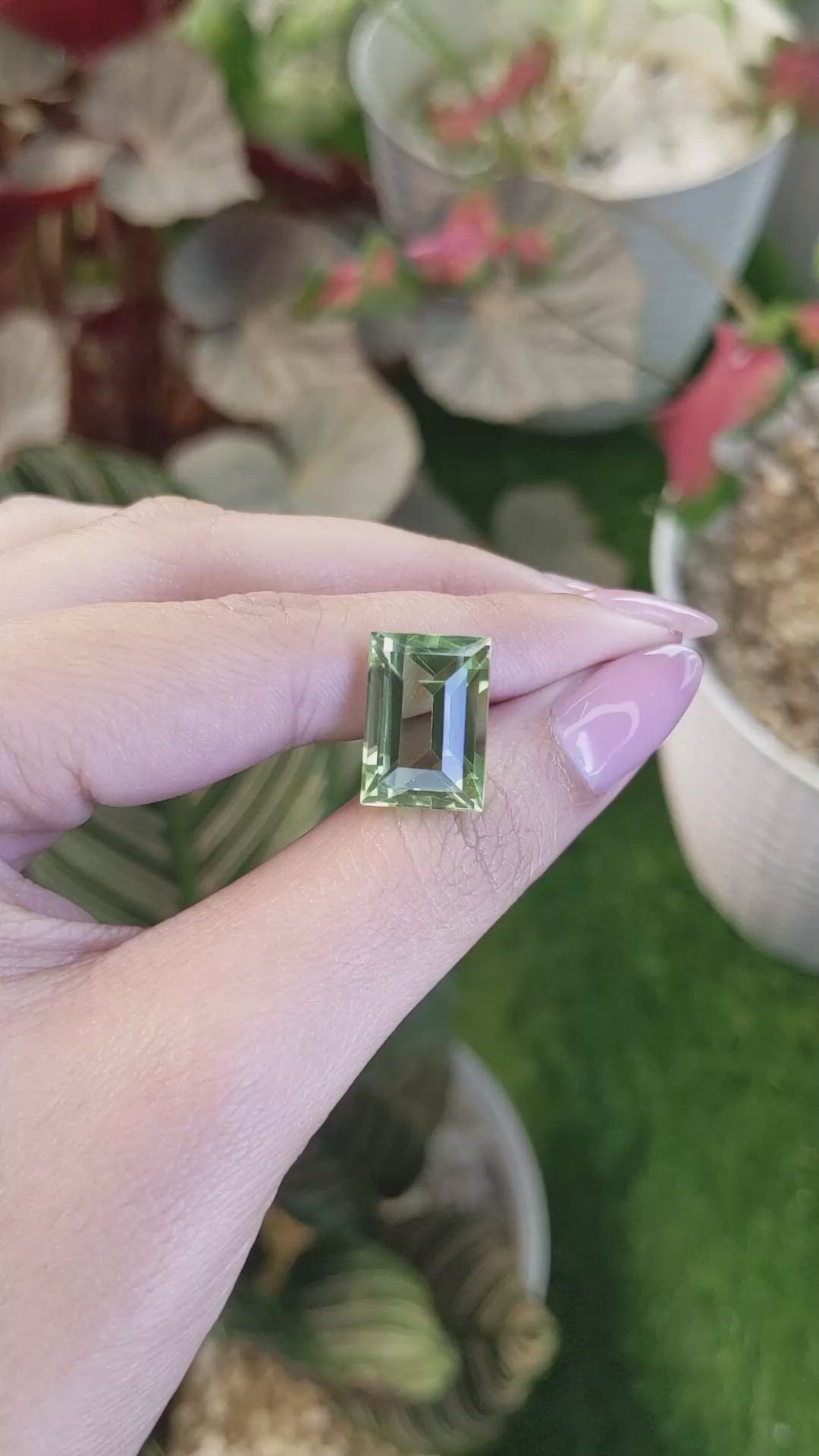 12.50 Ct. Yellowish Green Prasiolite from Brazil Size Video