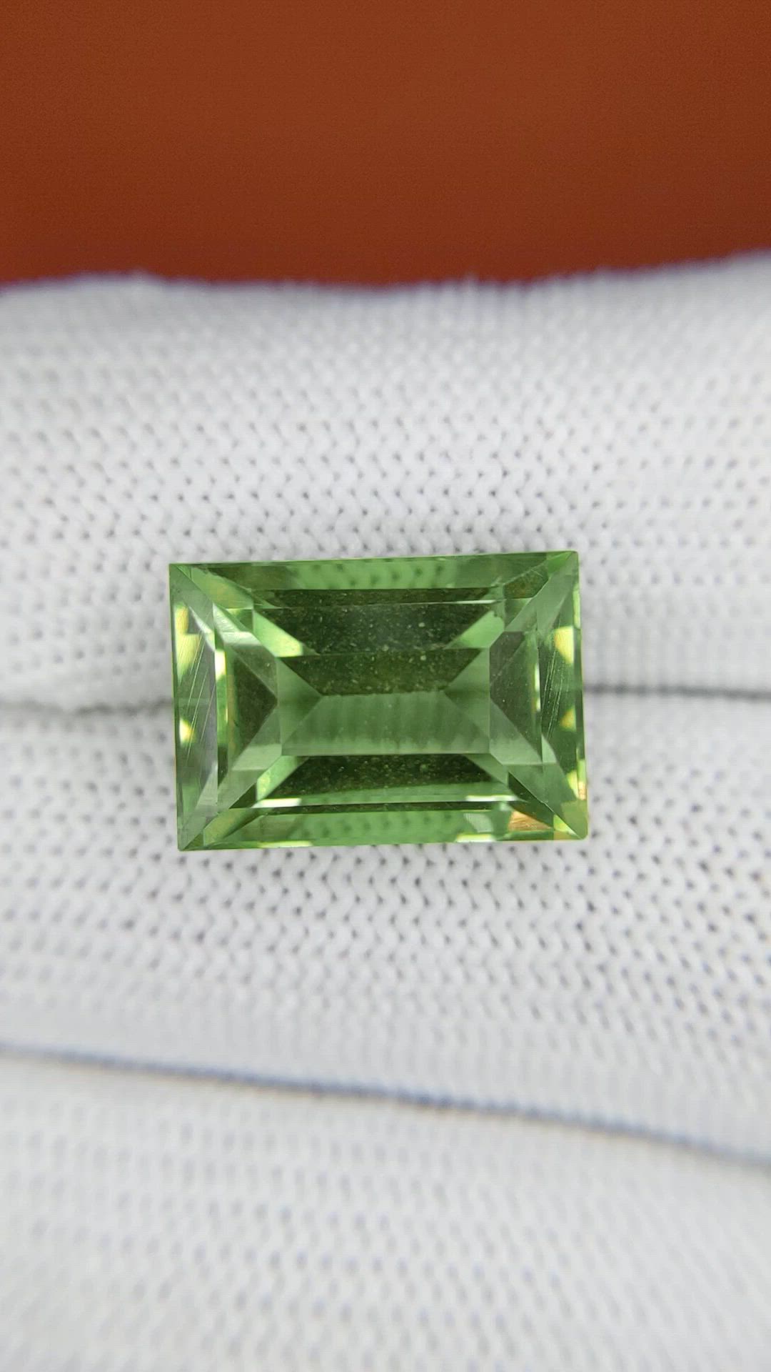 12.50 Ct. Yellowish Green Prasiolite from Brazil Size Video