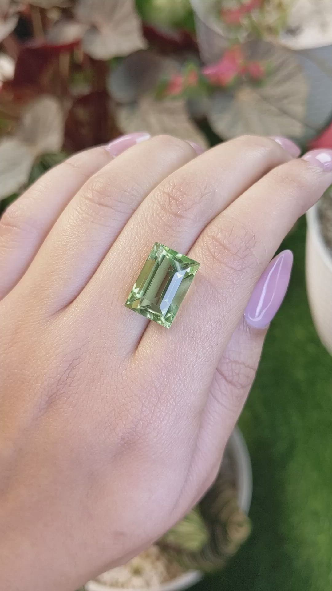 12.50 Ct. Yellowish Green Prasiolite from Brazil Size Video
