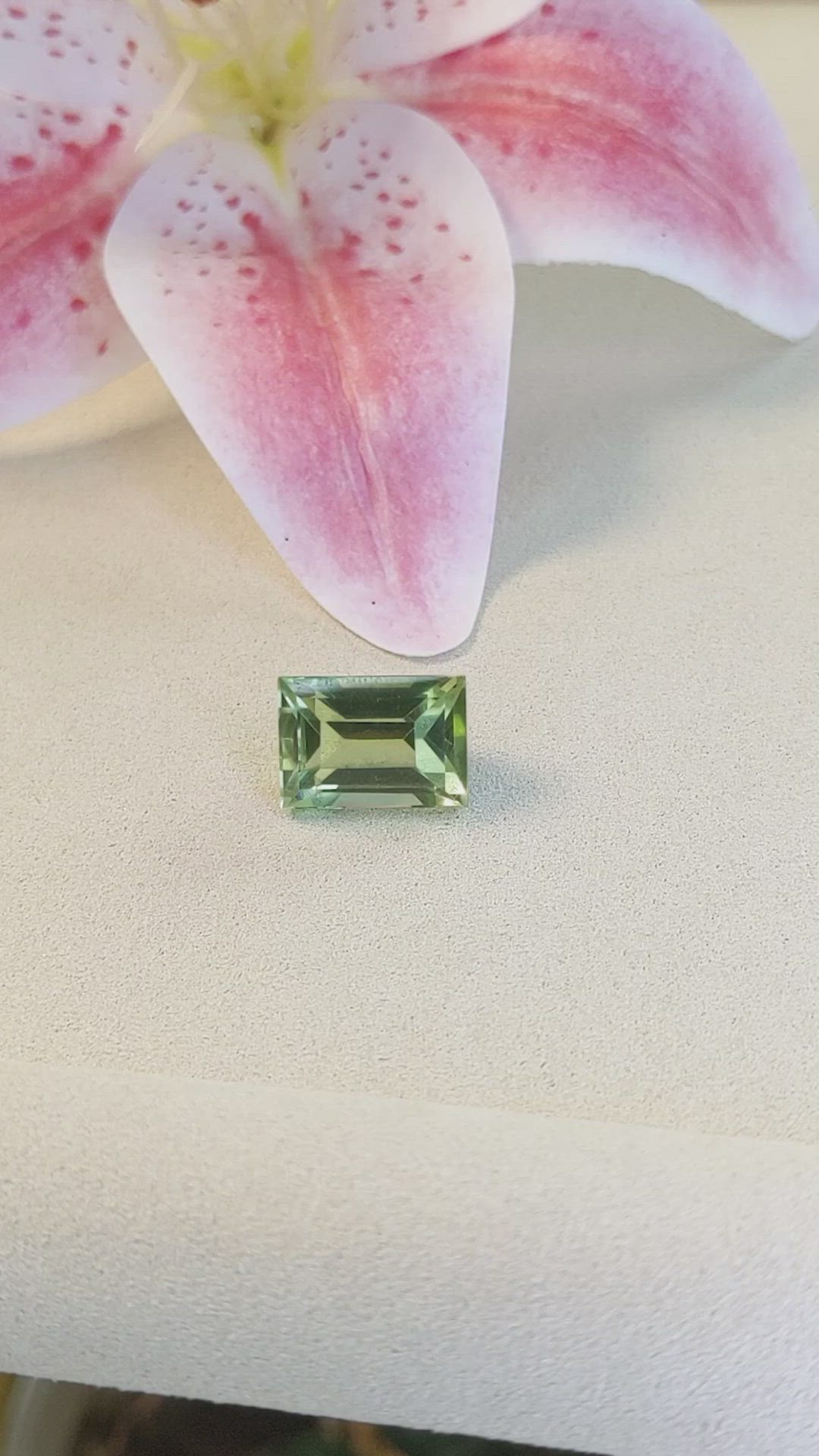 12.50 Ct. Yellowish Green Prasiolite from Brazil Size Video
