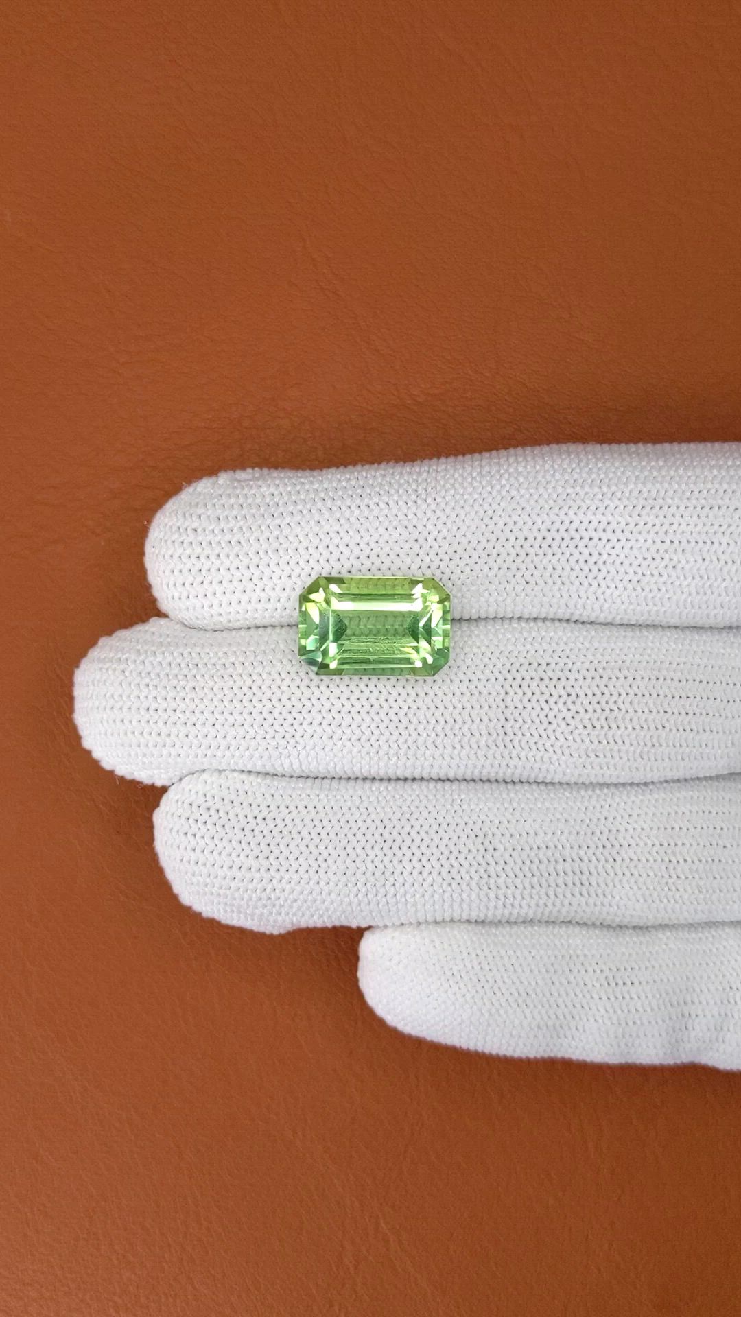 10.00 Ct. Yellowish Green Prasiolite from Brazil Size Video