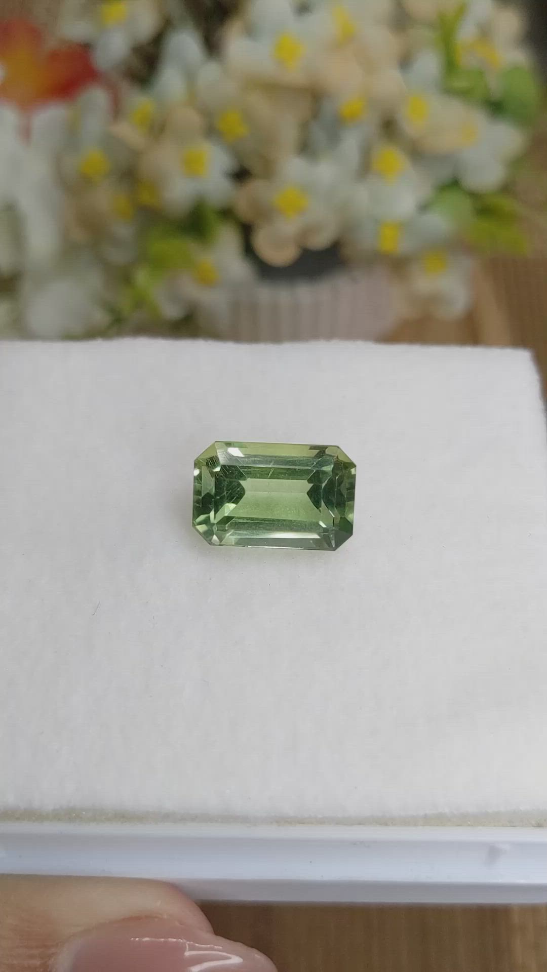 10.00 Ct. Yellowish Green Prasiolite from Brazil Size Video