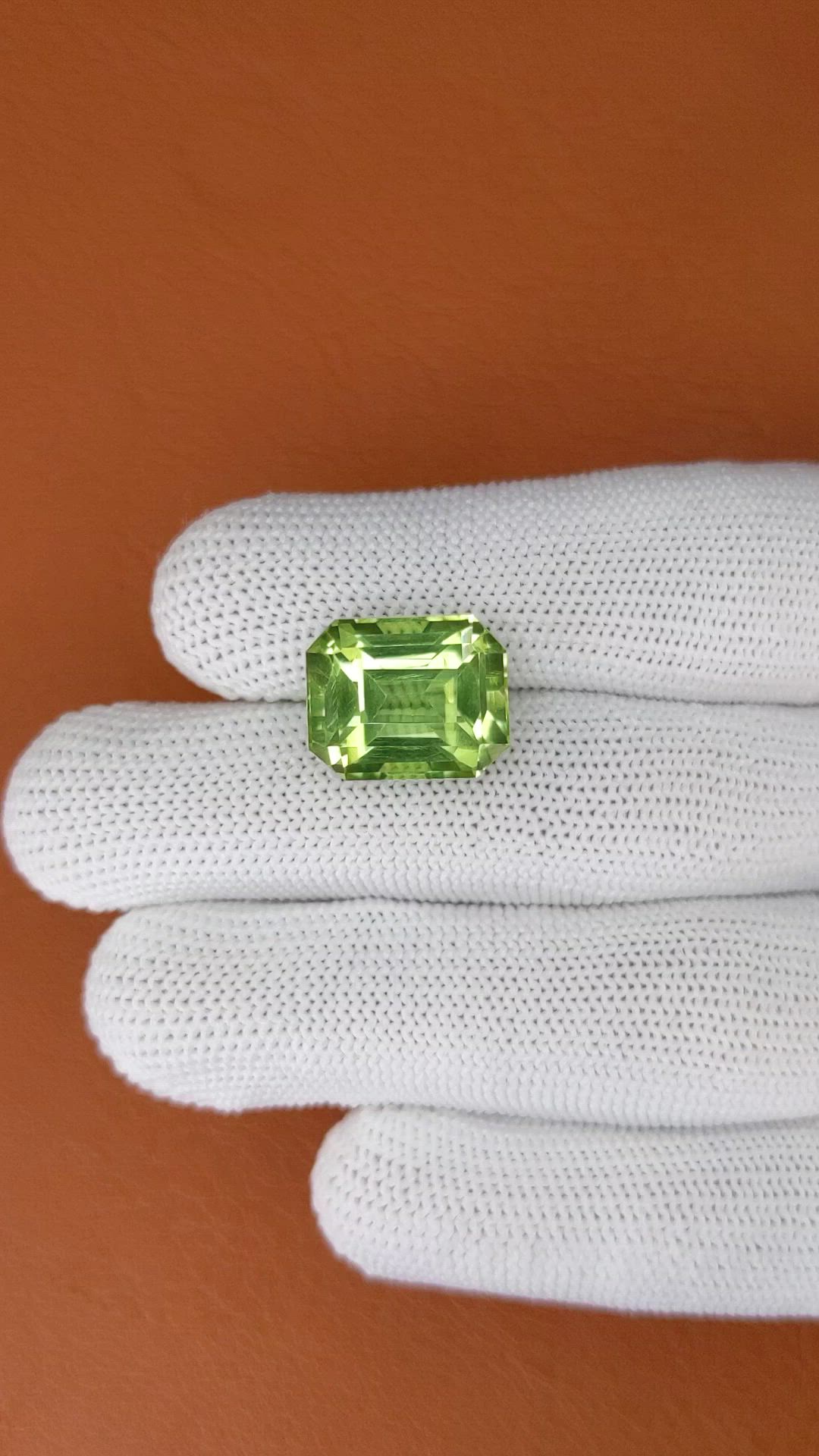 12.52 Ct. Yellowish Green Prasiolite from Brazil Size Video