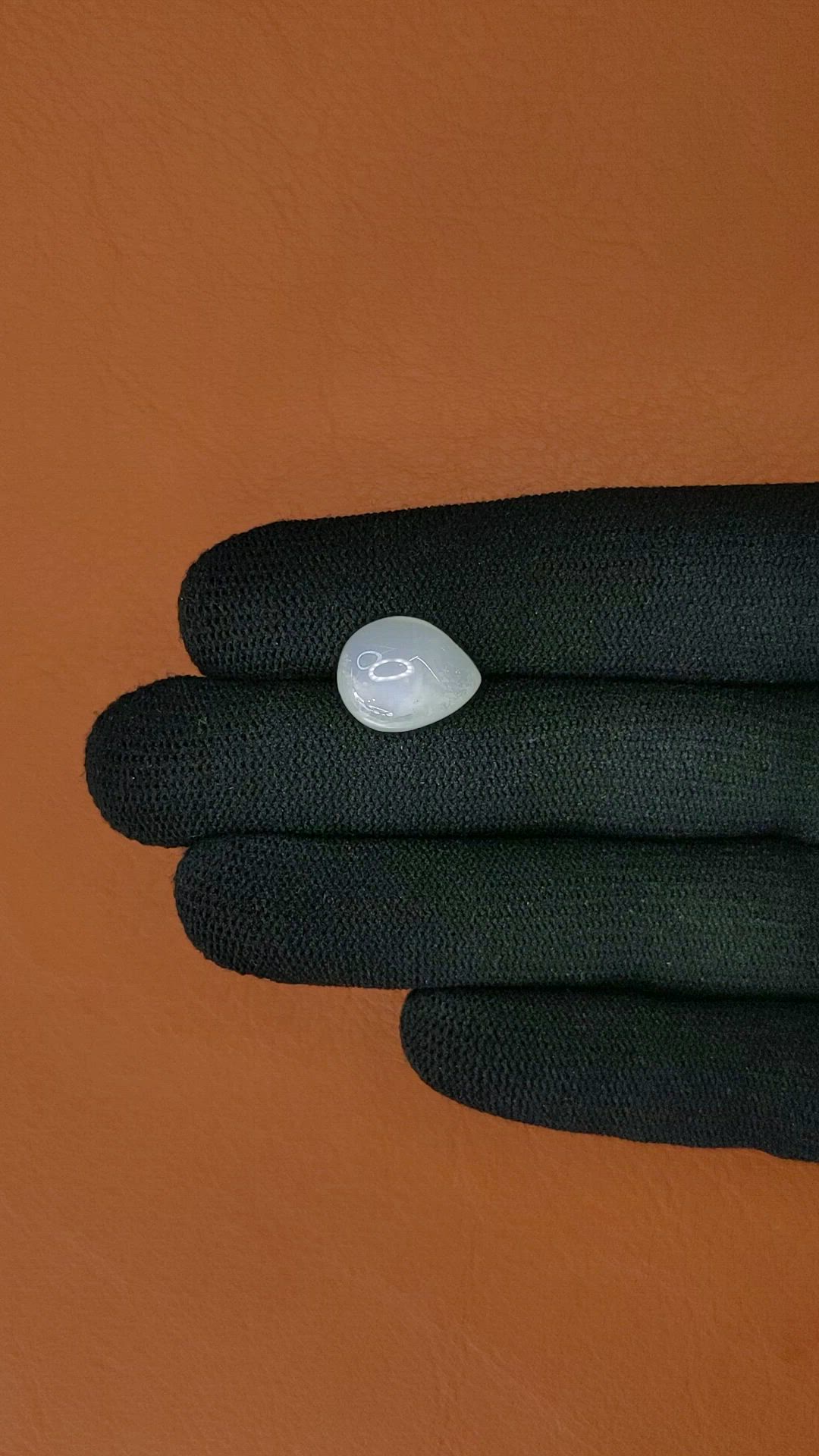 6.67 Ct. White Cabochon Moonstone from Ceylon (Sri Lanka) Size Video