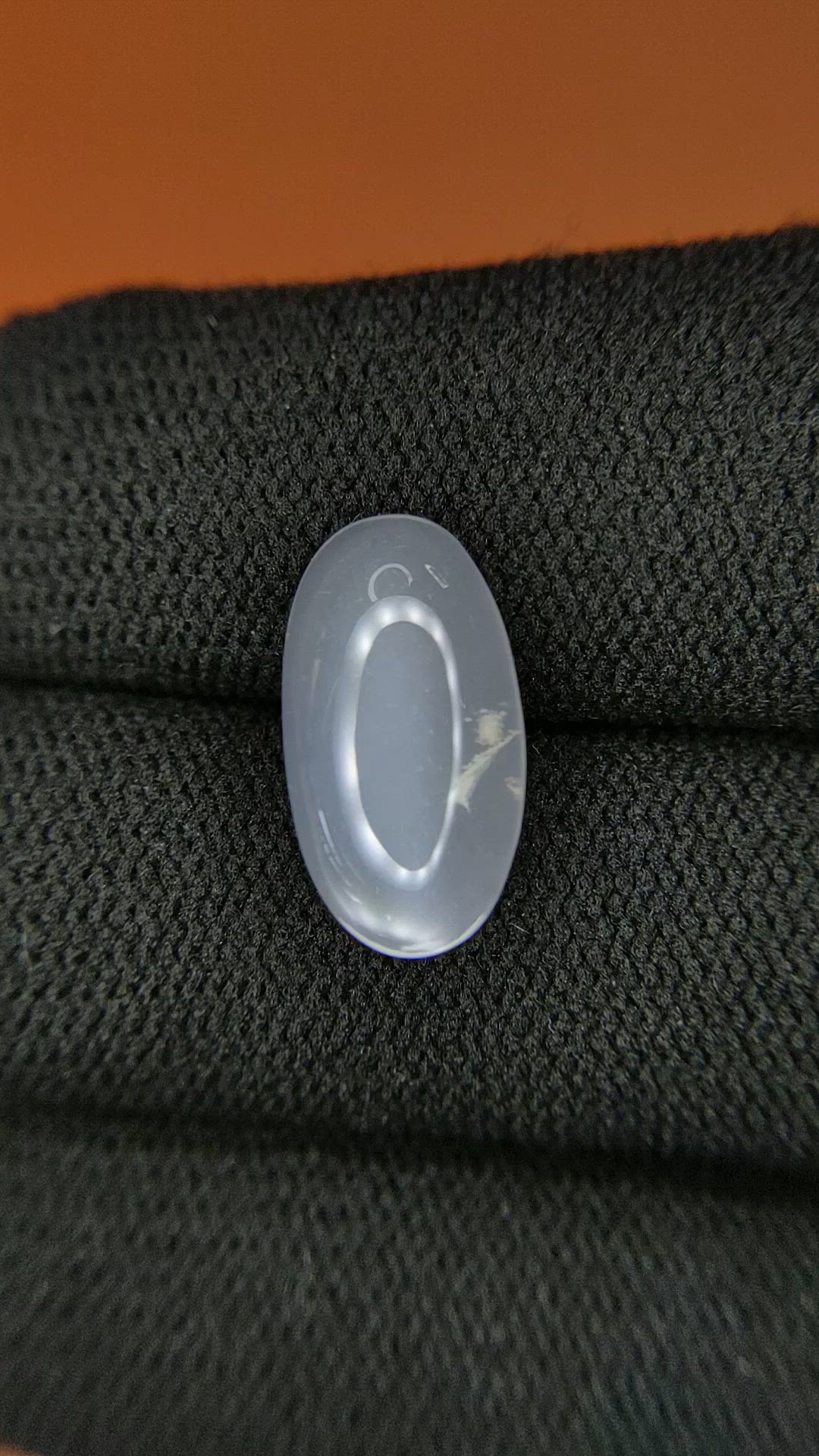 4.77 Ct. Blue Flash Cabochon Moonstone from Ceylon (Sri Lanka) Size Video