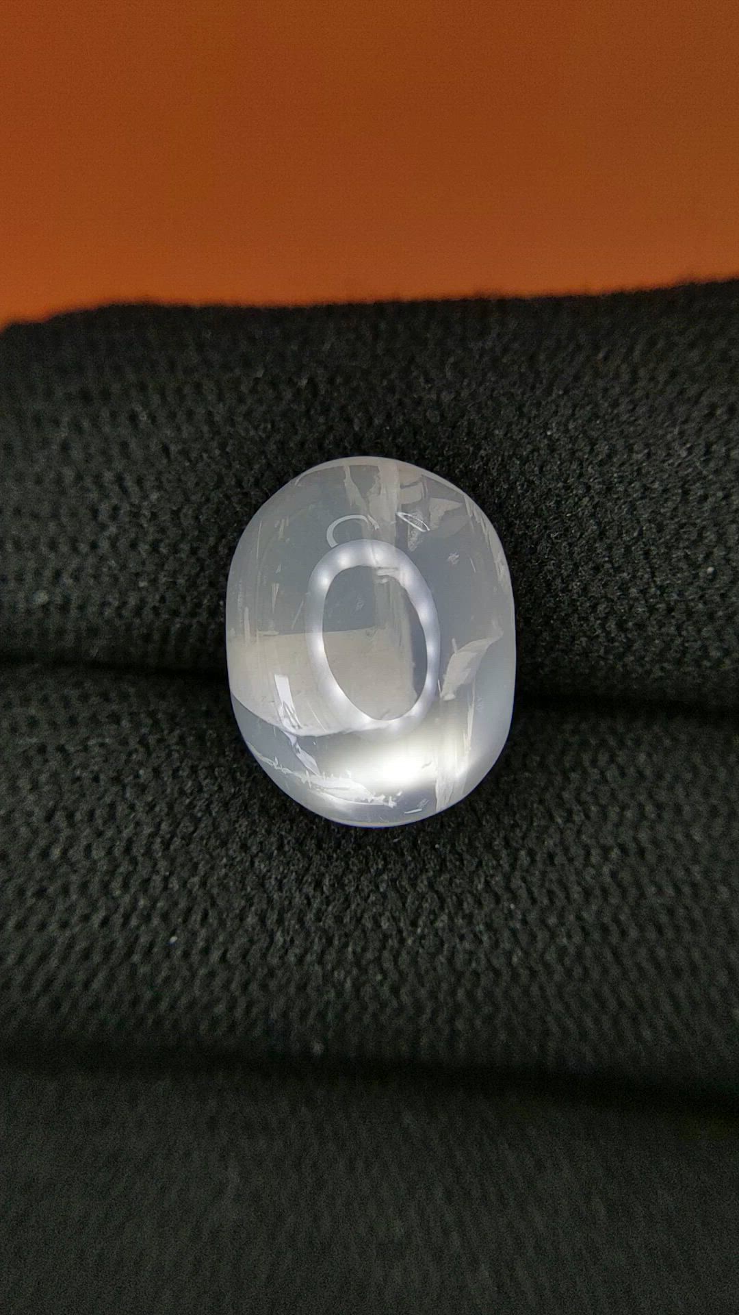 8.08 Ct. White Cabochon Moonstone from Ceylon (Sri Lanka) Size Video