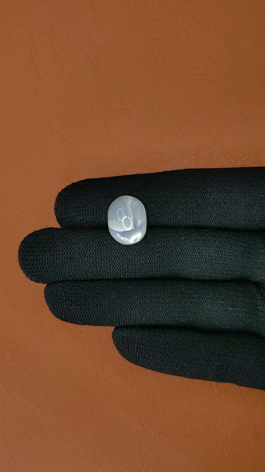 8.08 Ct. White Cabochon Moonstone from Ceylon (Sri Lanka) Size Video