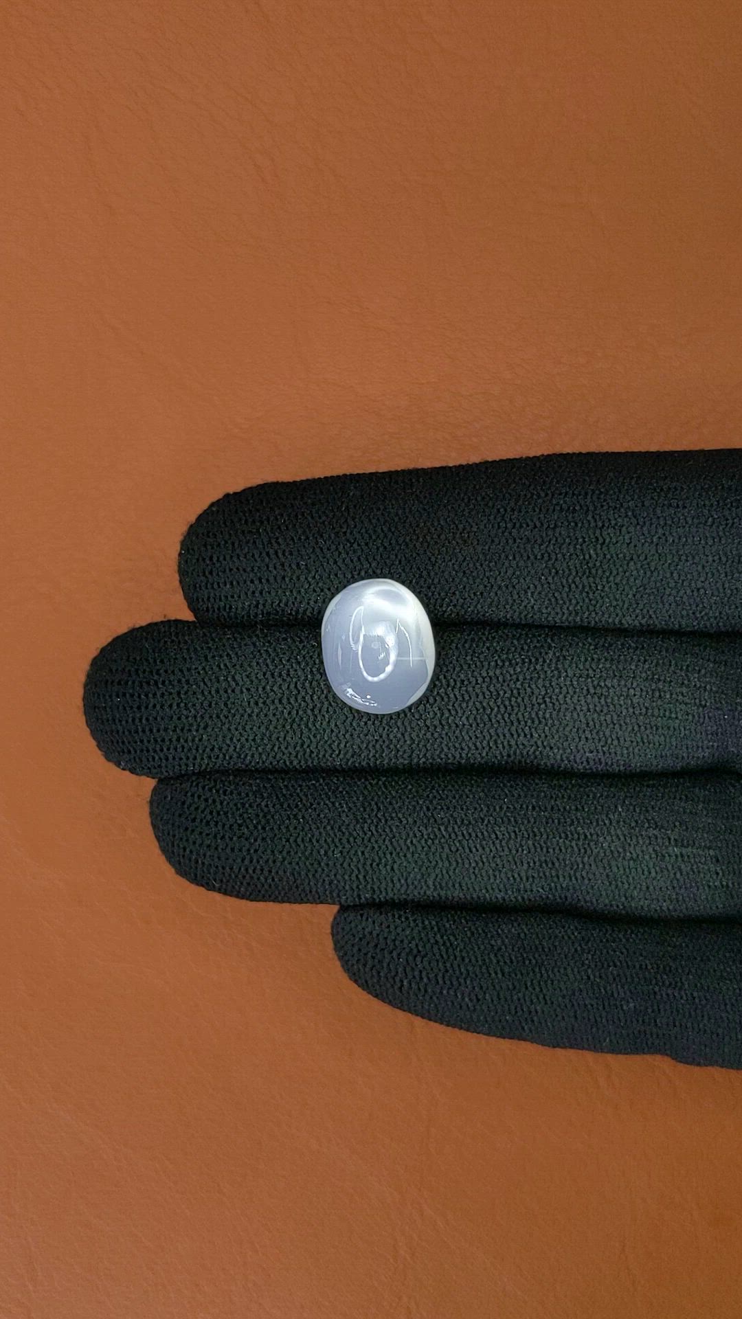 6.93 Ct. Blue Flash Cabochon Moonstone from Ceylon (Sri Lanka) Size Video