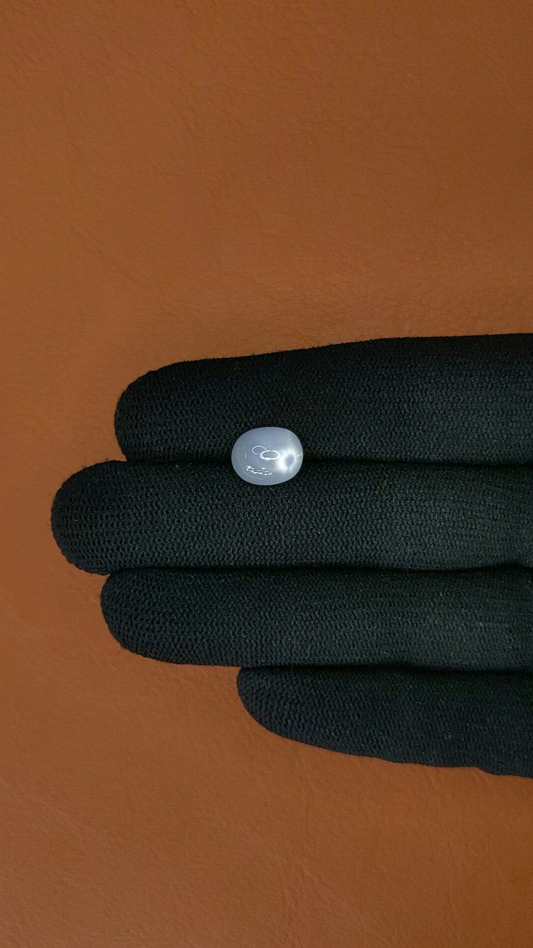 3.96 Ct. Blue Flash Cabochon Moonstone from Ceylon (Sri Lanka) Size Video