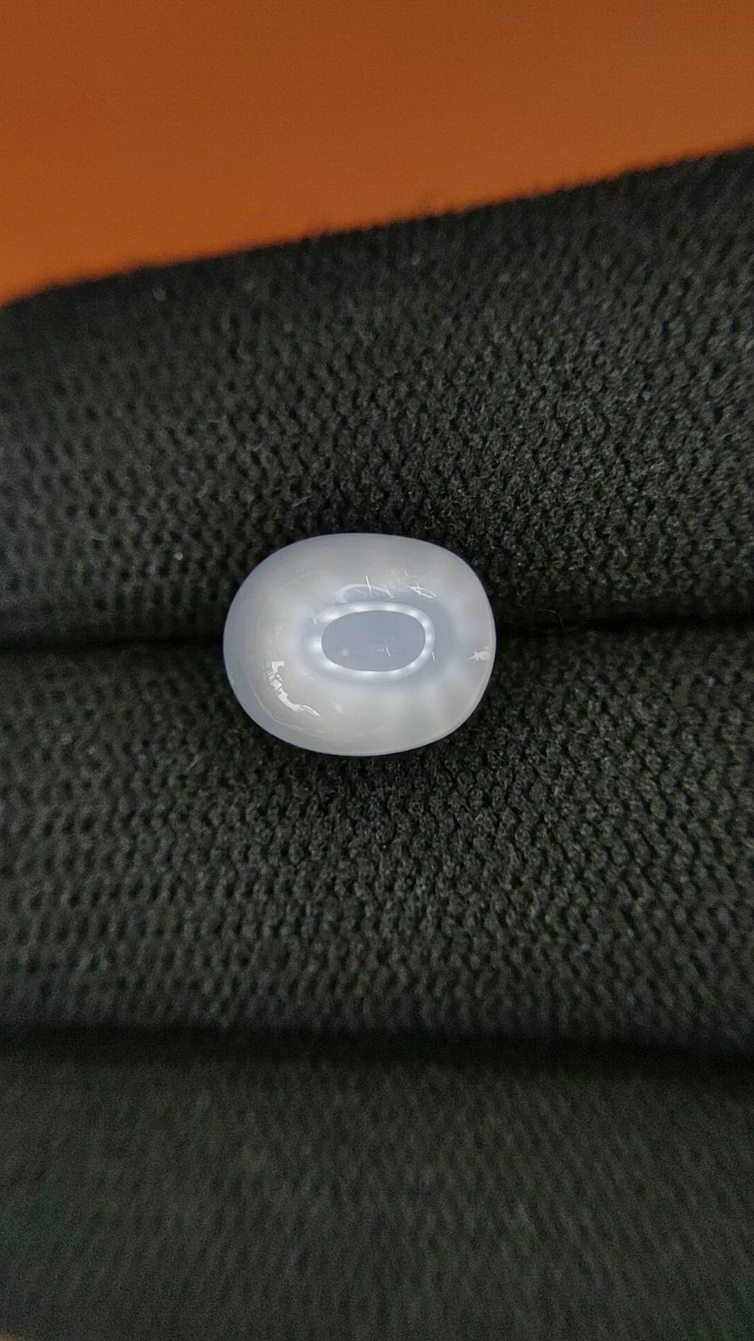 3.96 Ct. Blue Flash Cabochon Moonstone from Ceylon (Sri Lanka) Size Video