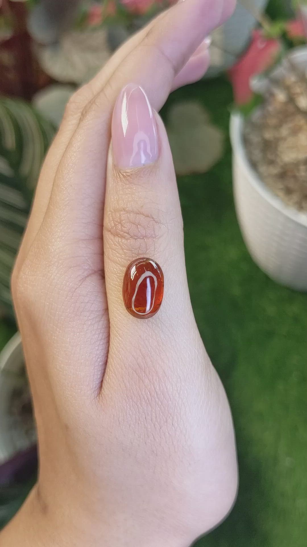 5.24 Ct. Orange Cabochon Hessonite Garnet from Madagascar Size Video