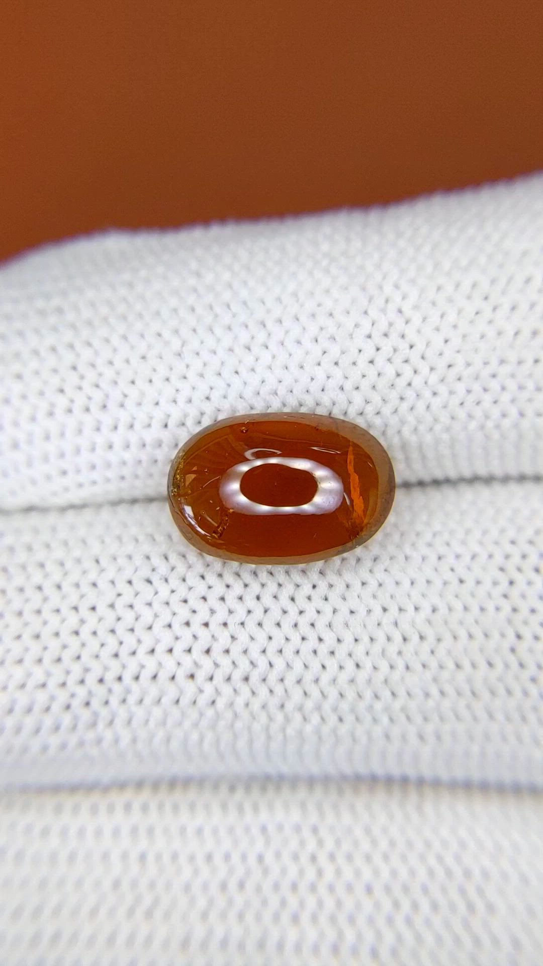 5.24 Ct. Orange Cabochon Hessonite Garnet from Madagascar Size Video