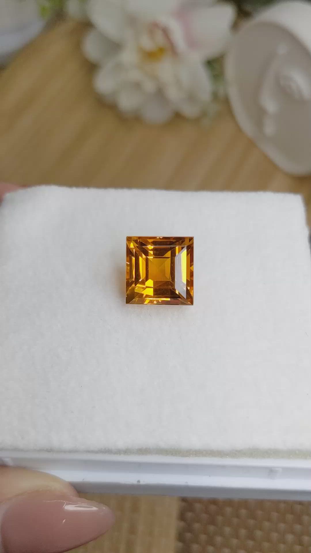 10.53 Ct. Yellowish Orange Citrine from Brazil Size Video