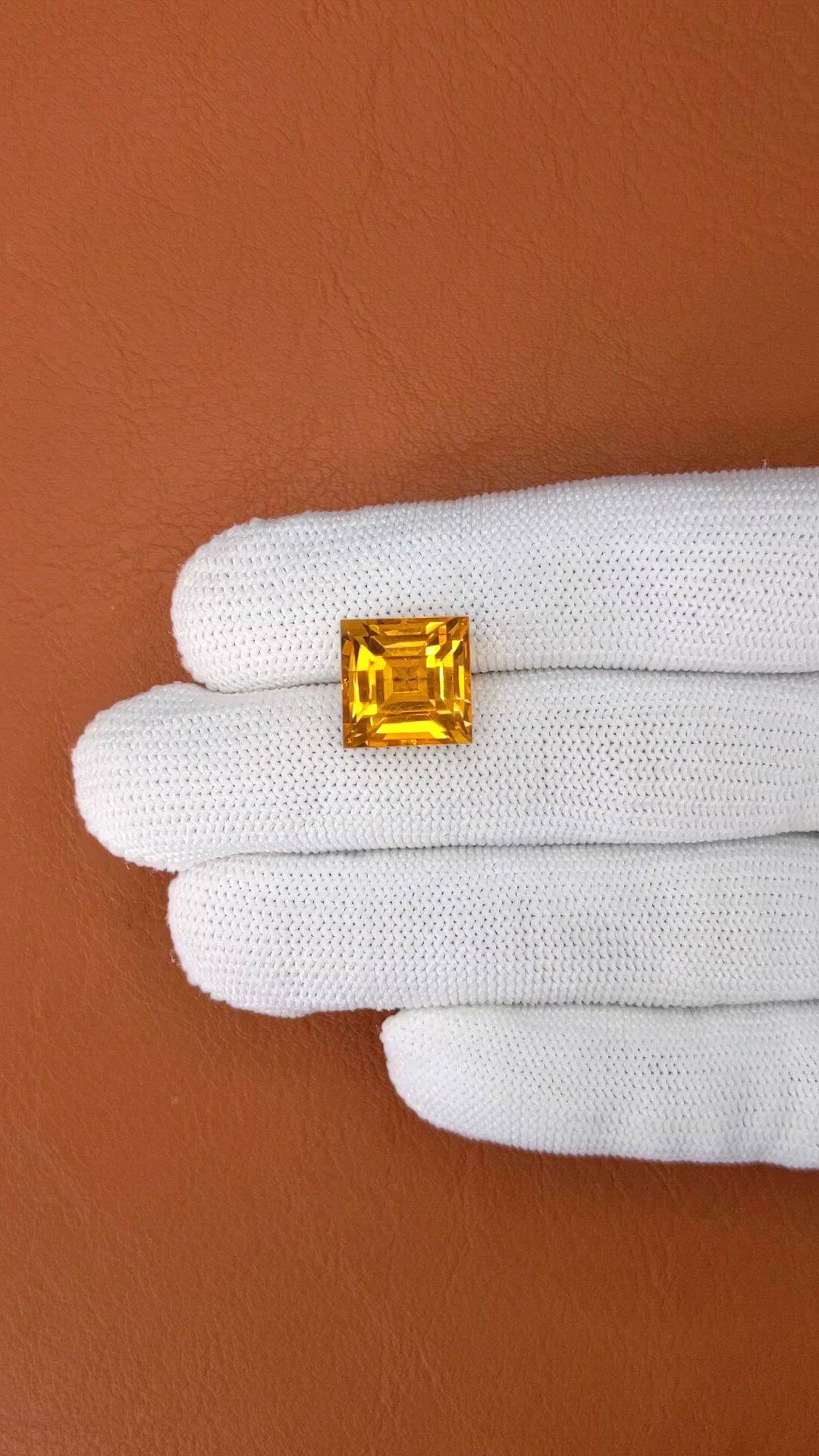10.53 Ct. Yellowish Orange Citrine from Brazil Size Video