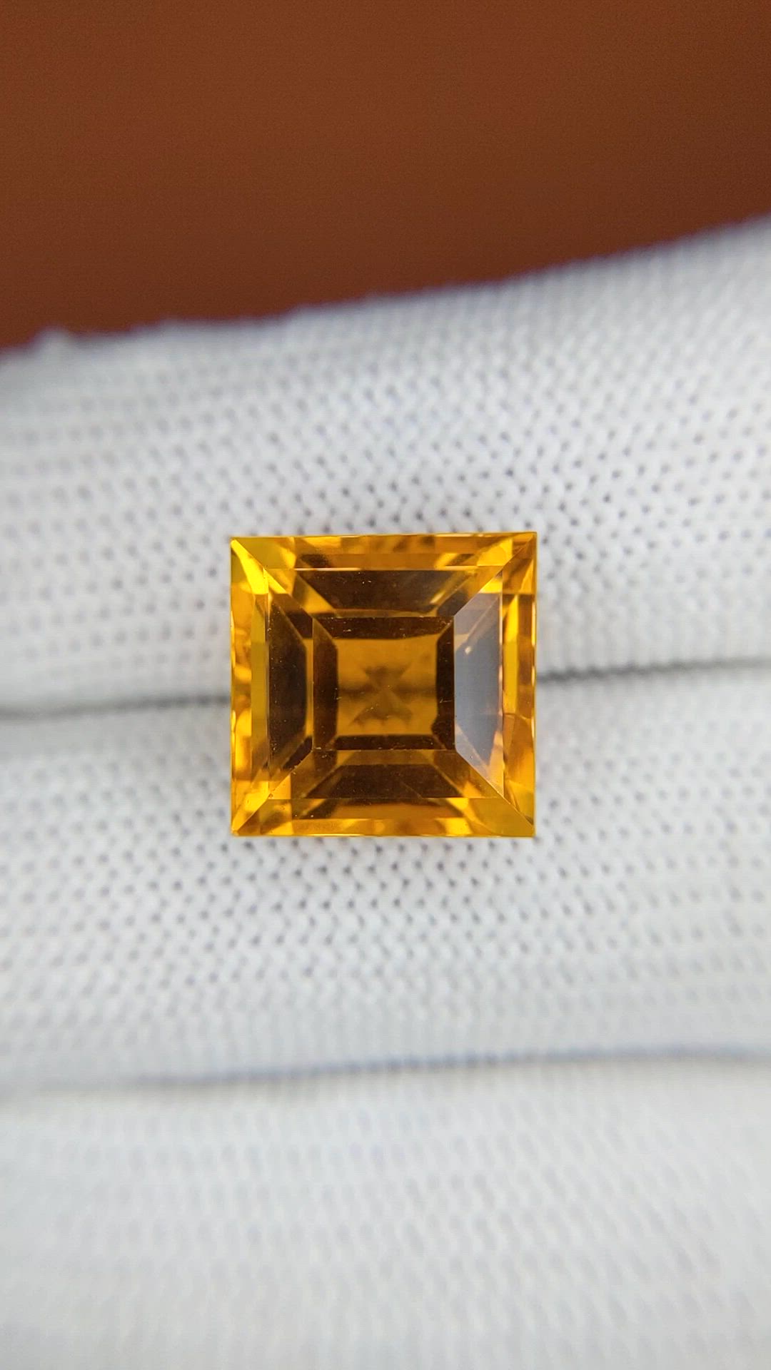 10.53 Ct. Yellowish Orange Citrine from Brazil Size Video