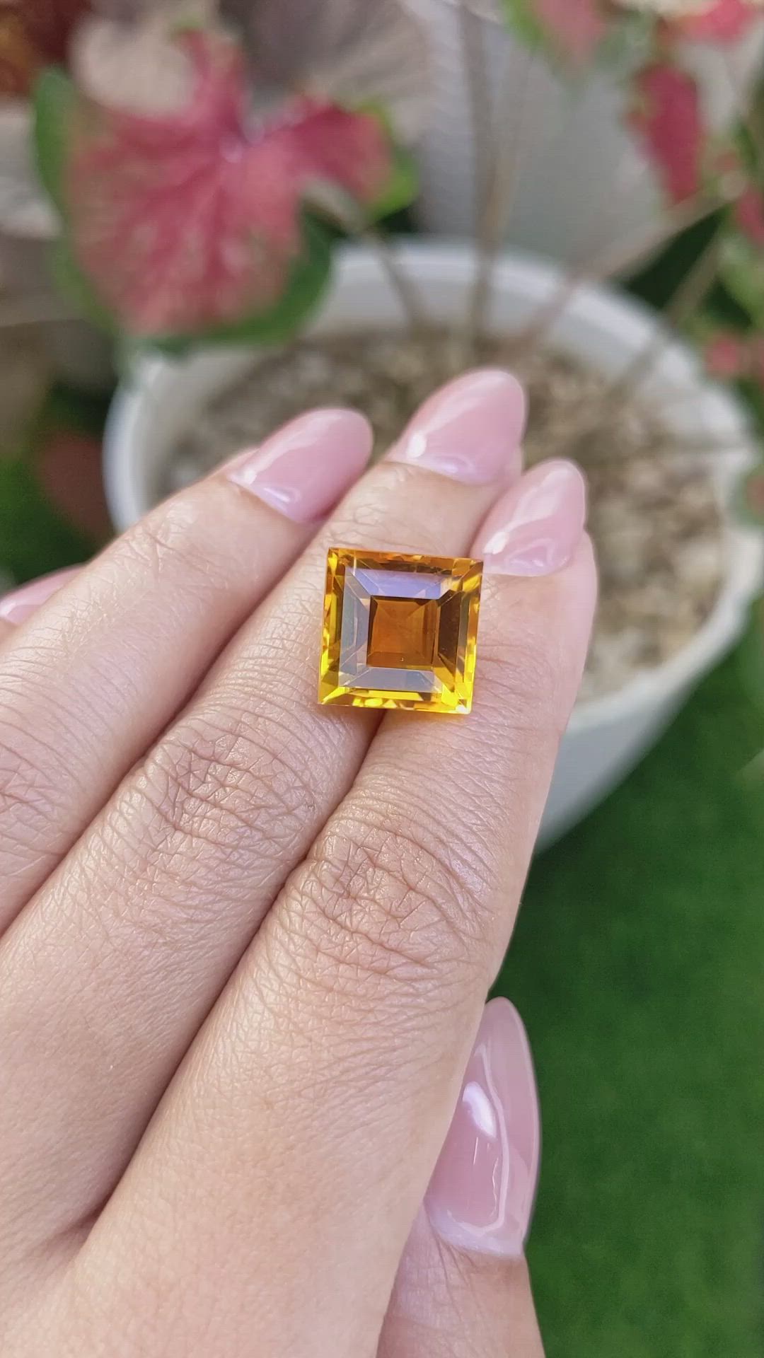 10.53 Ct. Yellowish Orange Citrine from Brazil Size Video