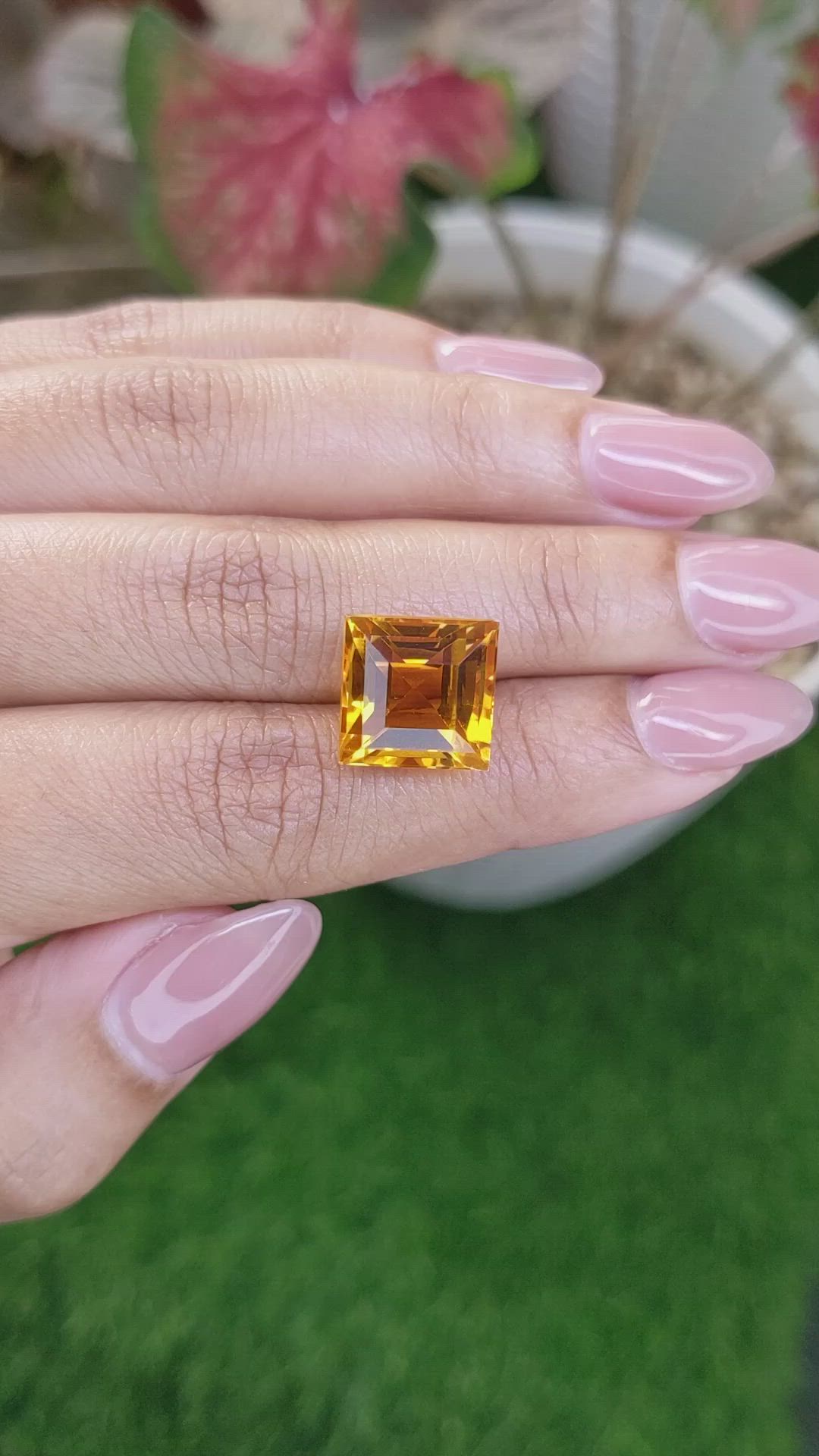 10.53 Ct. Yellowish Orange Citrine from Brazil Size Video