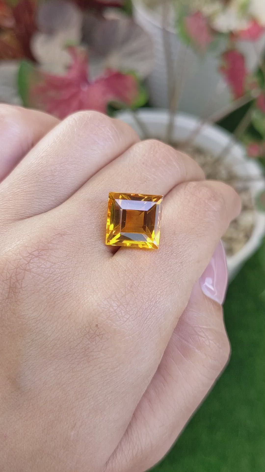 10.53 Ct. Yellowish Orange Citrine from Brazil Size Video