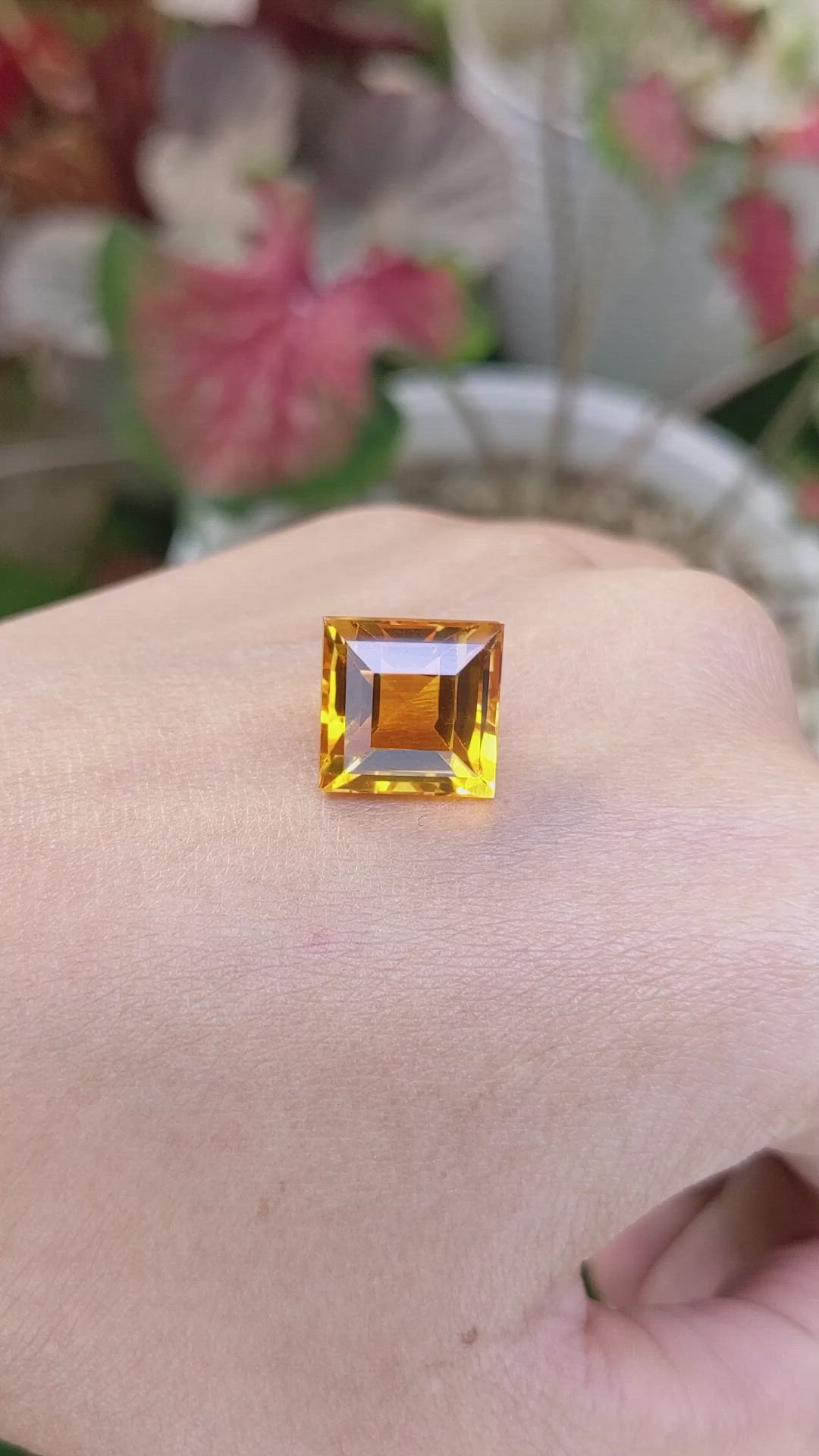 10.53 Ct. Yellowish Orange Citrine from Brazil Size Video