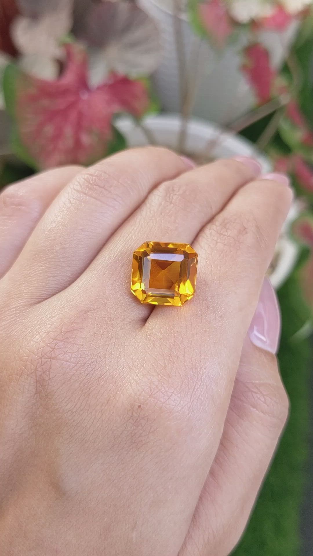 10.33 Ct. Orange Citrine from Brazil Size Video