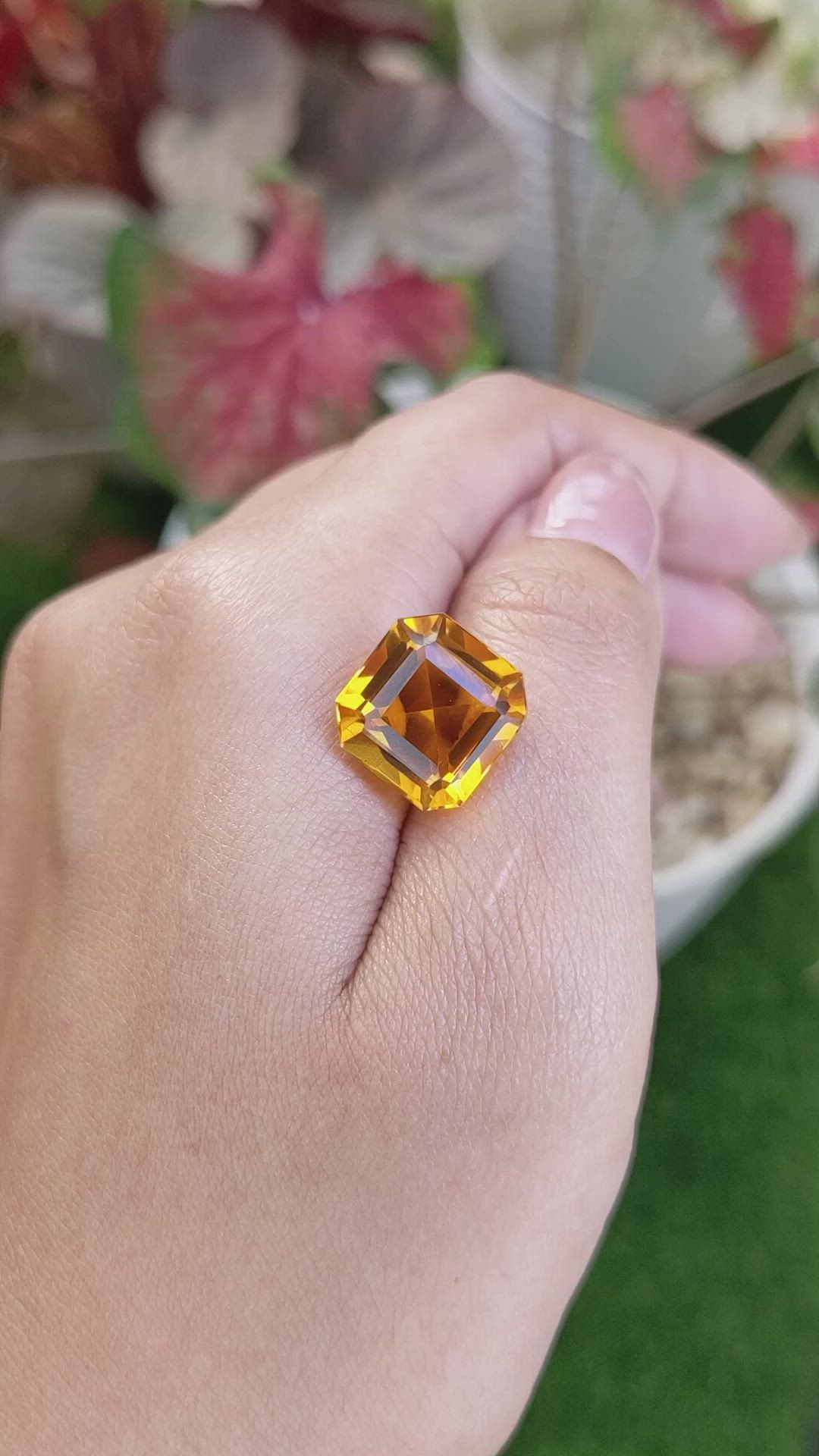 10.33 Ct. Orange Citrine from Brazil Size Video