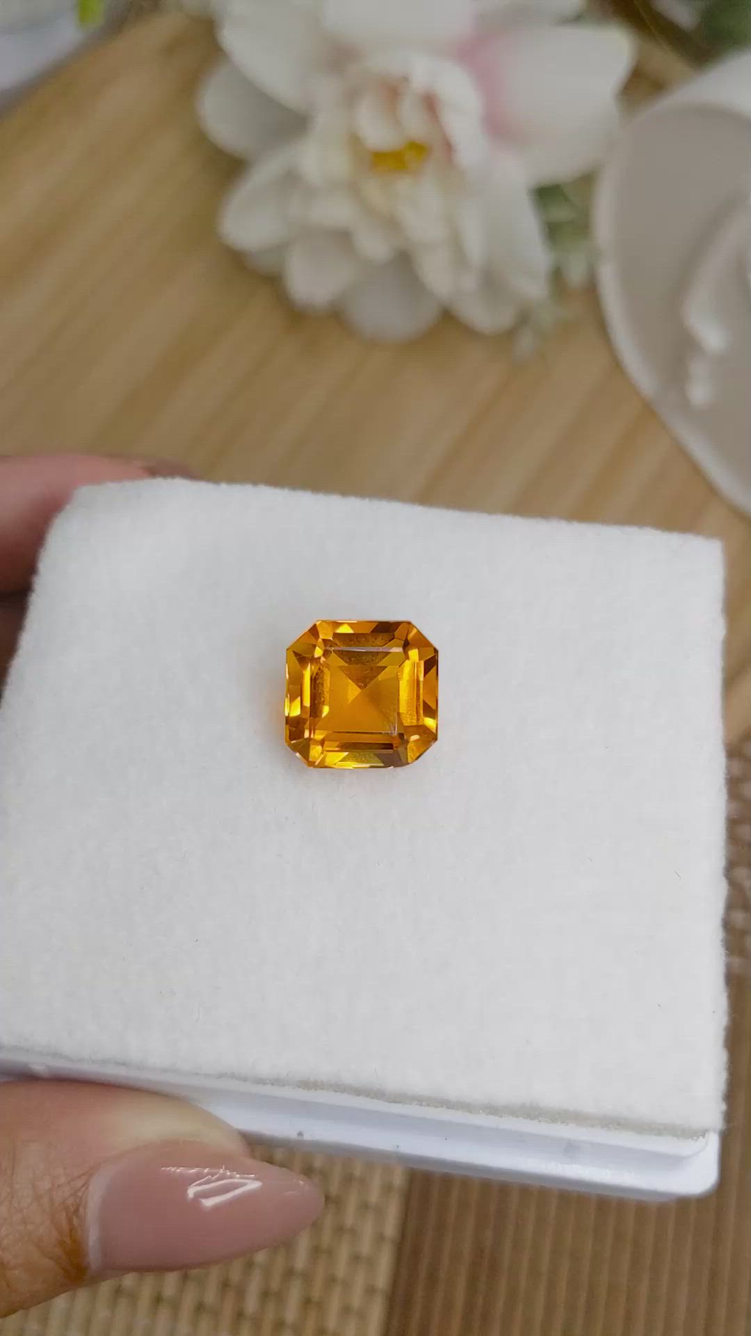 10.33 Ct. Orange Citrine from Brazil Size Video