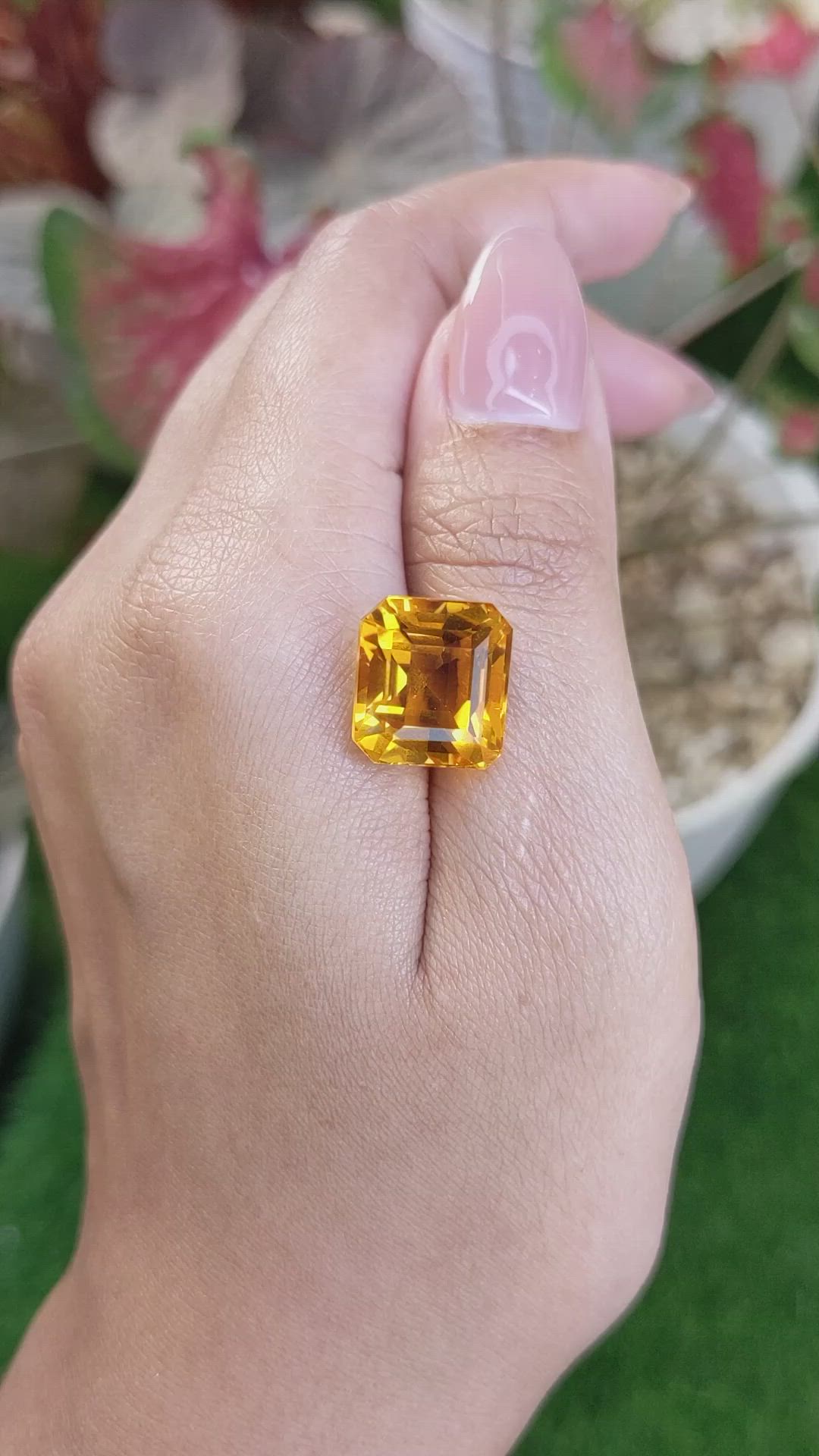 10.31 Ct. Yellowish Orange Citrine from Brazil Size Video