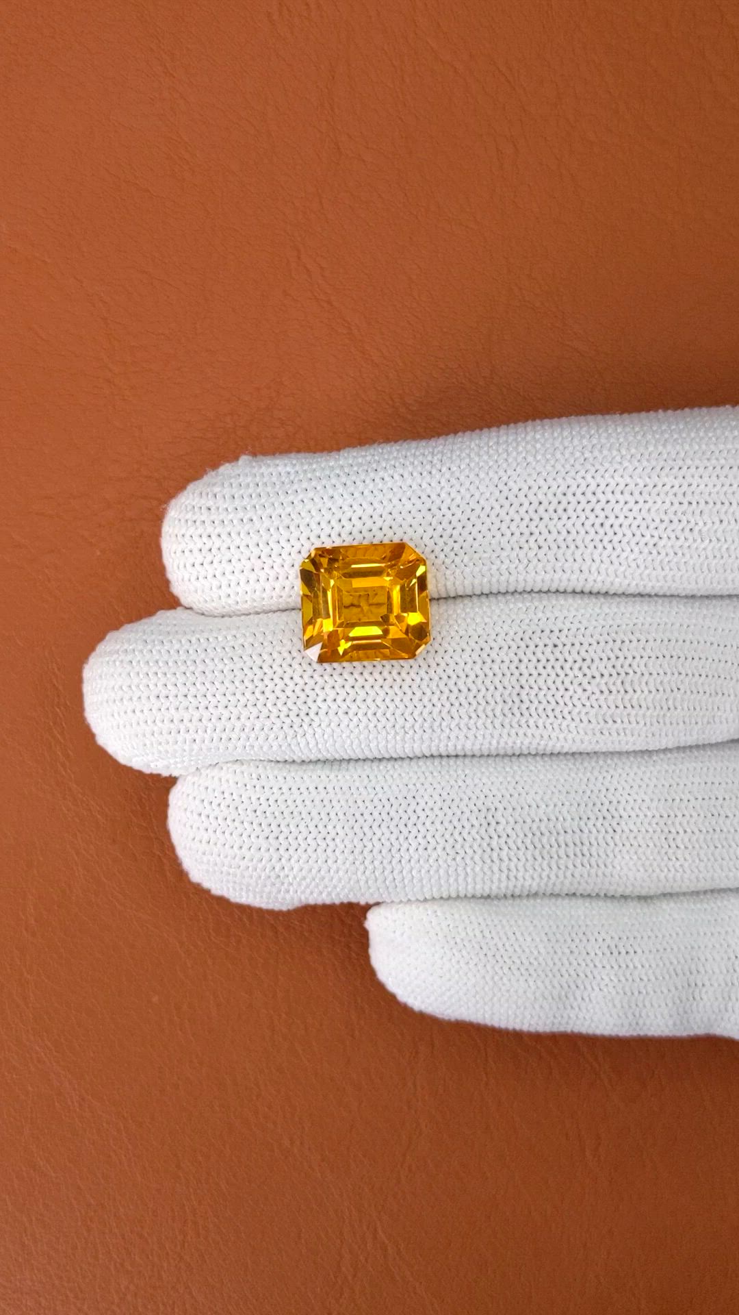 10.31 Ct. Yellowish Orange Citrine from Brazil Size Video