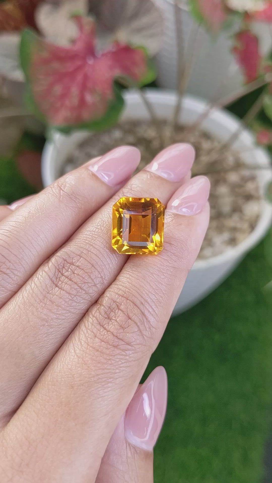 10.31 Ct. Yellowish Orange Citrine from Brazil Size Video