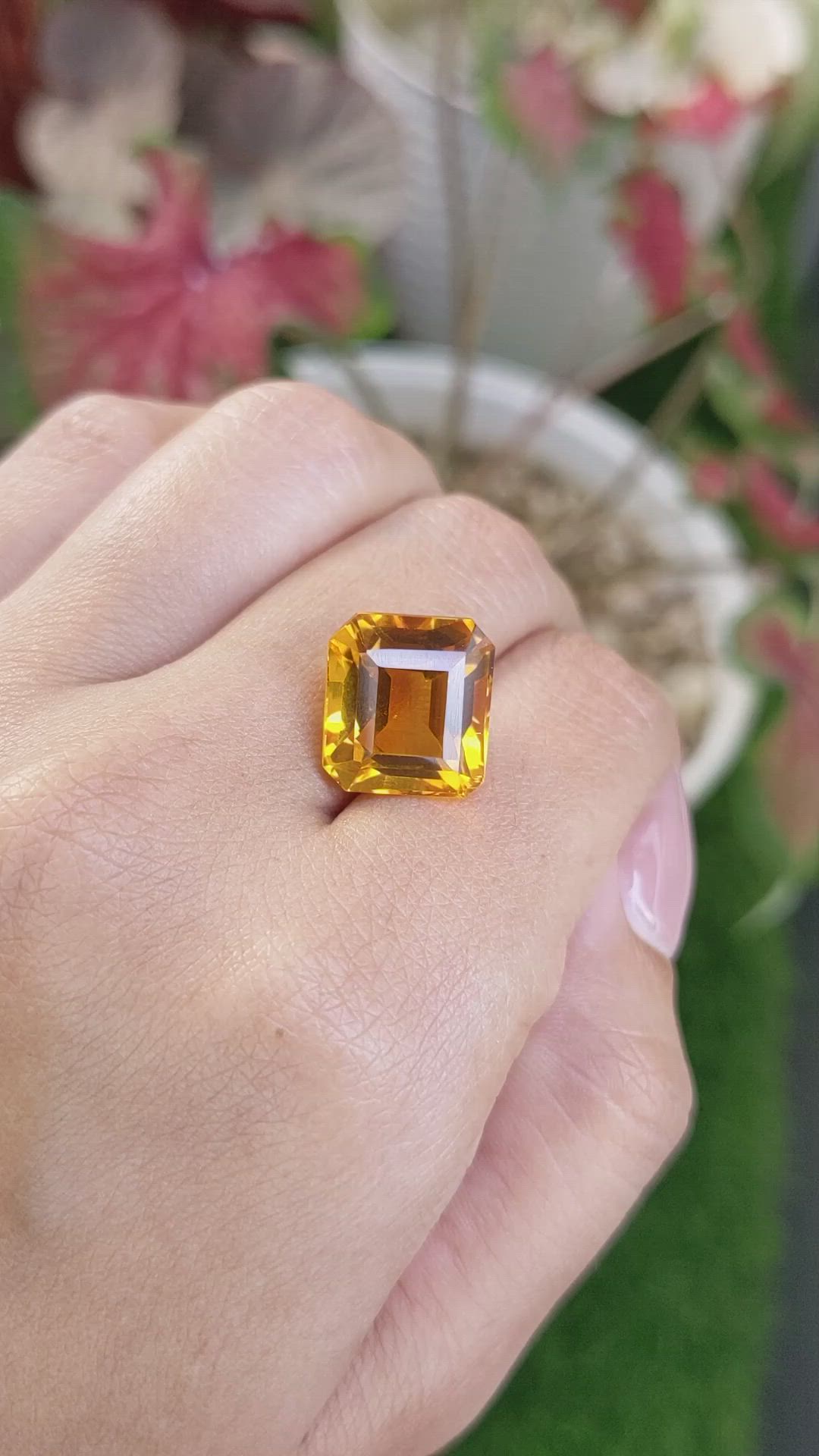 10.31 Ct. Yellowish Orange Citrine from Brazil Size Video