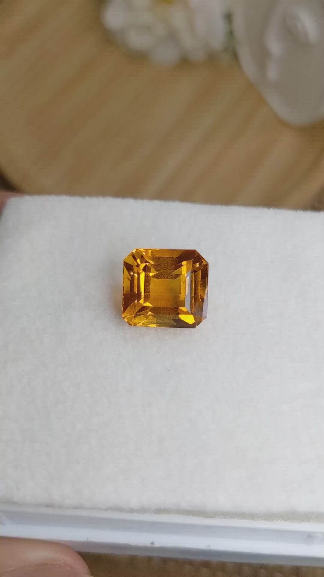 10.31 Ct. Yellowish Orange Citrine from Brazil Size Video